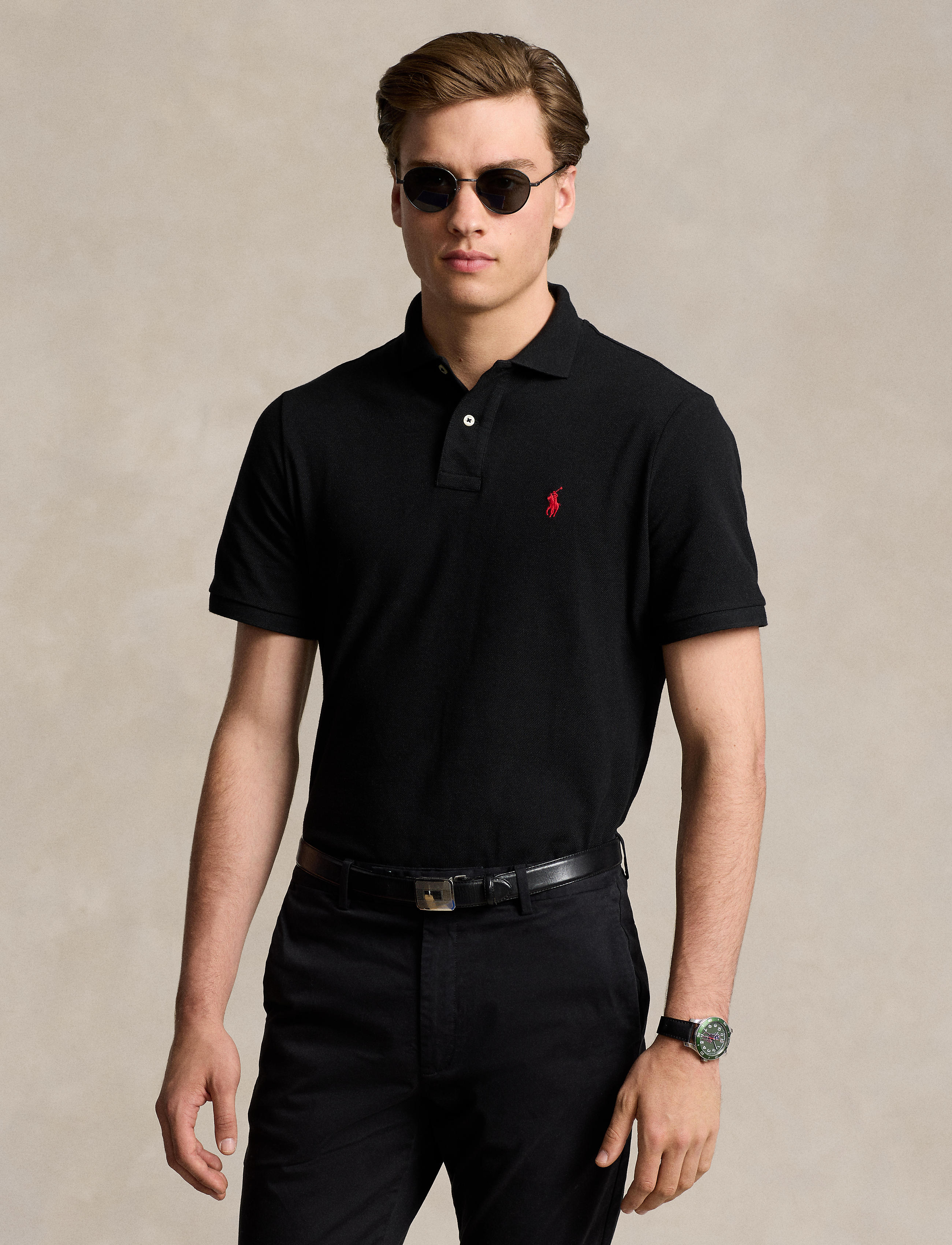 Men's Polo Ralph Lauren Iconic Mesh Polo Shirt Black