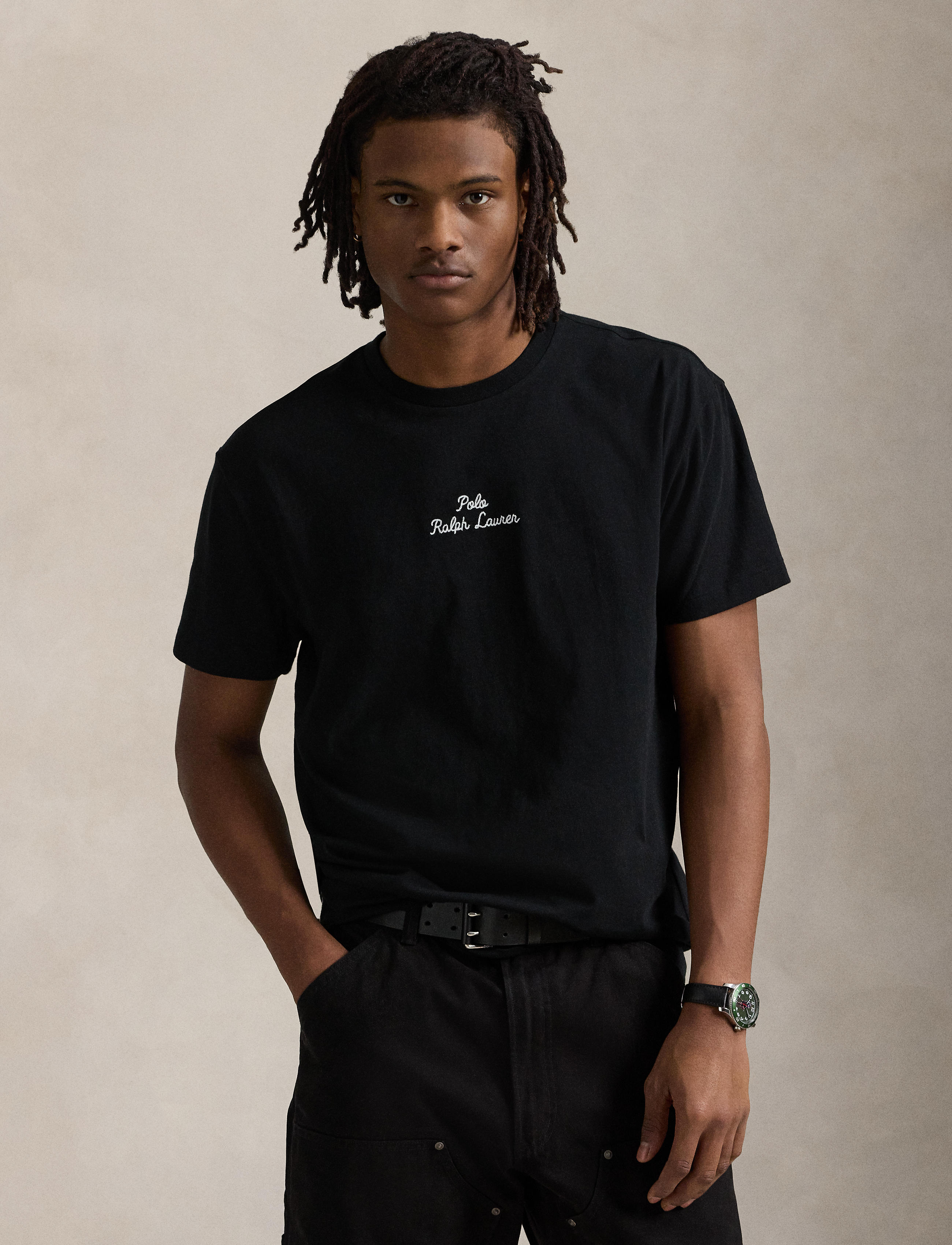 Unisex Polo Ralph Lauren Classic Fit Logo Jersey T-Shirt Black