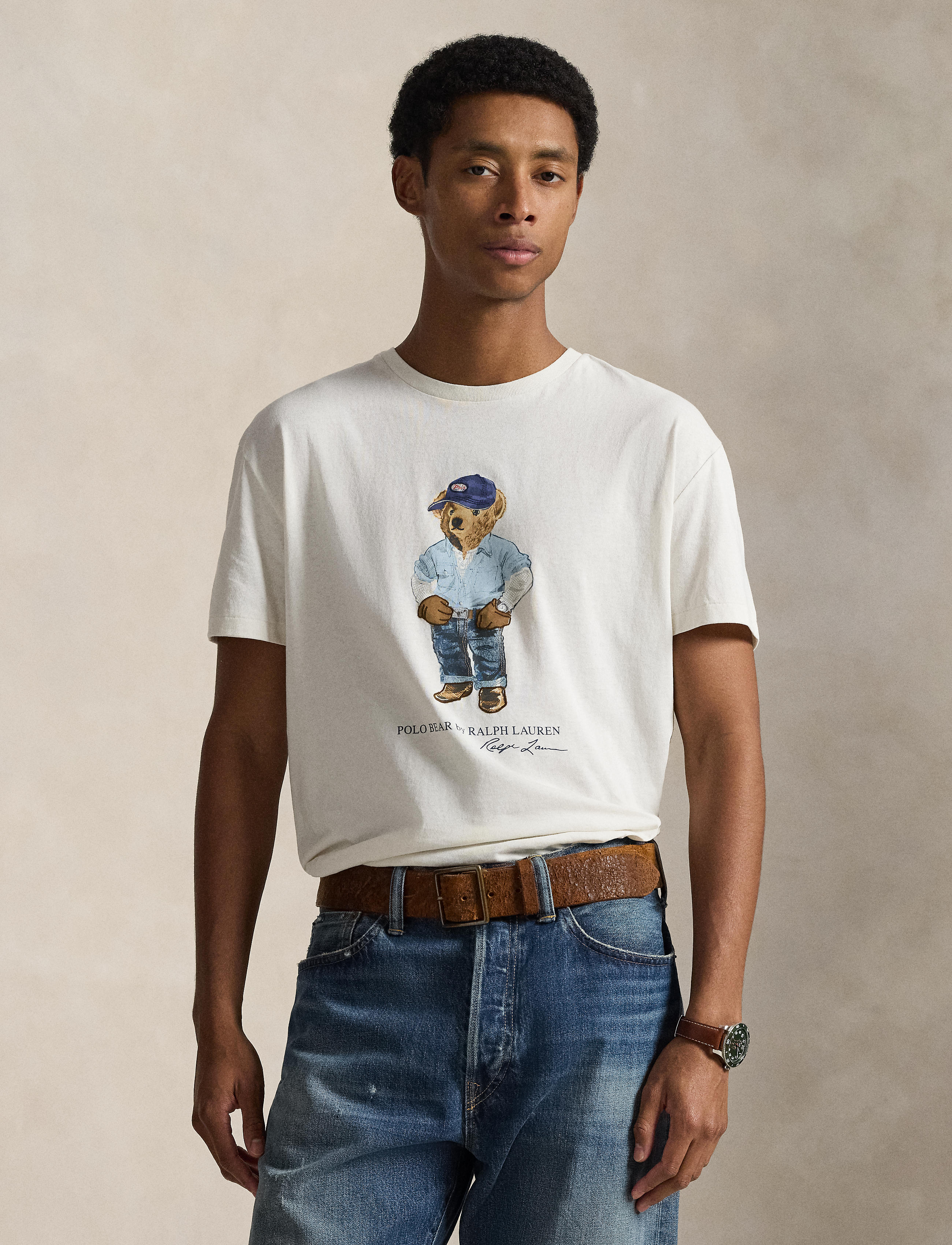 Men's Polo Ralph Lauren Classic Fit Polo Bear Jersey T-Shirt Nevis Denim Bear