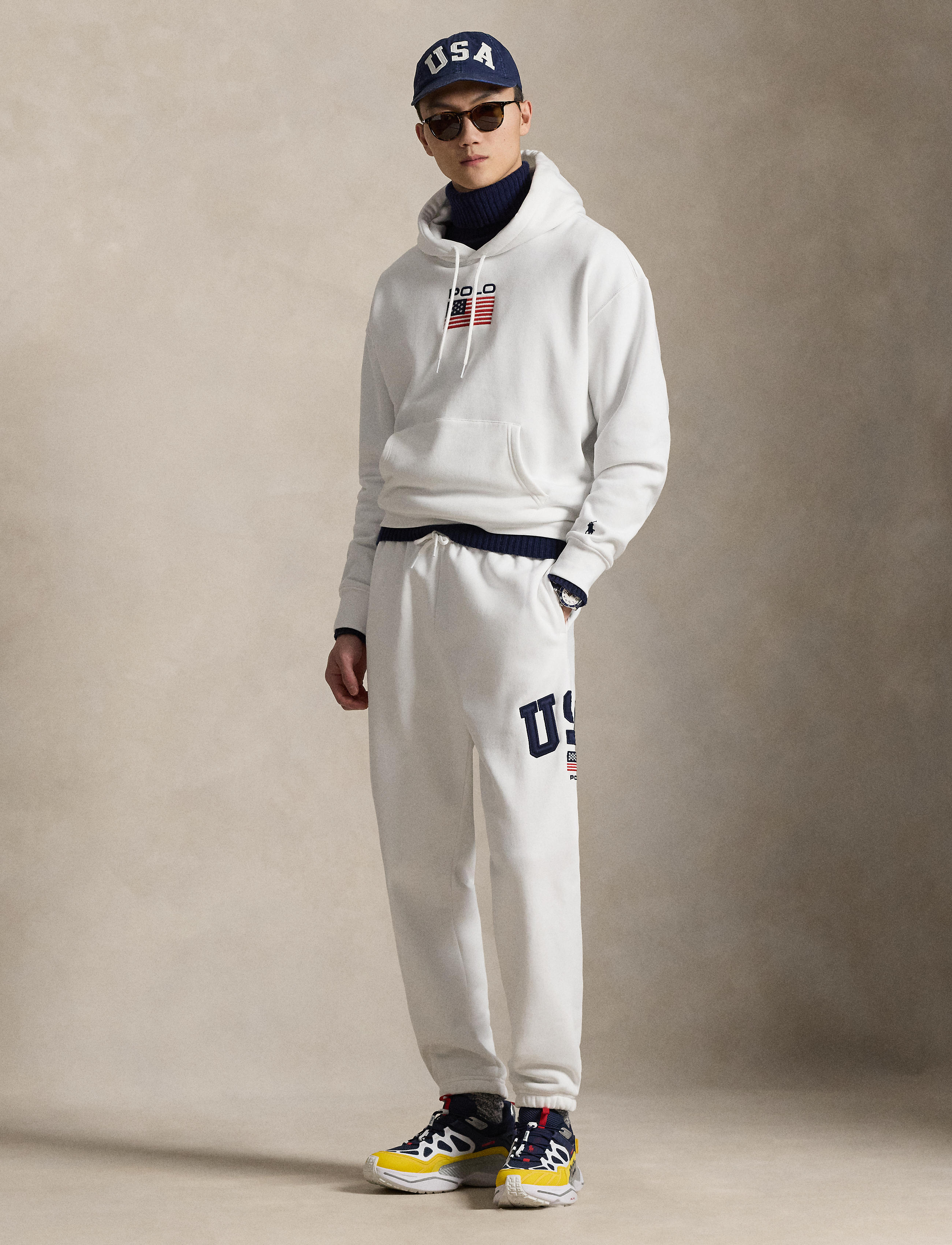 Men's Polo Ralph Lauren Flag Fleece Hoodie White