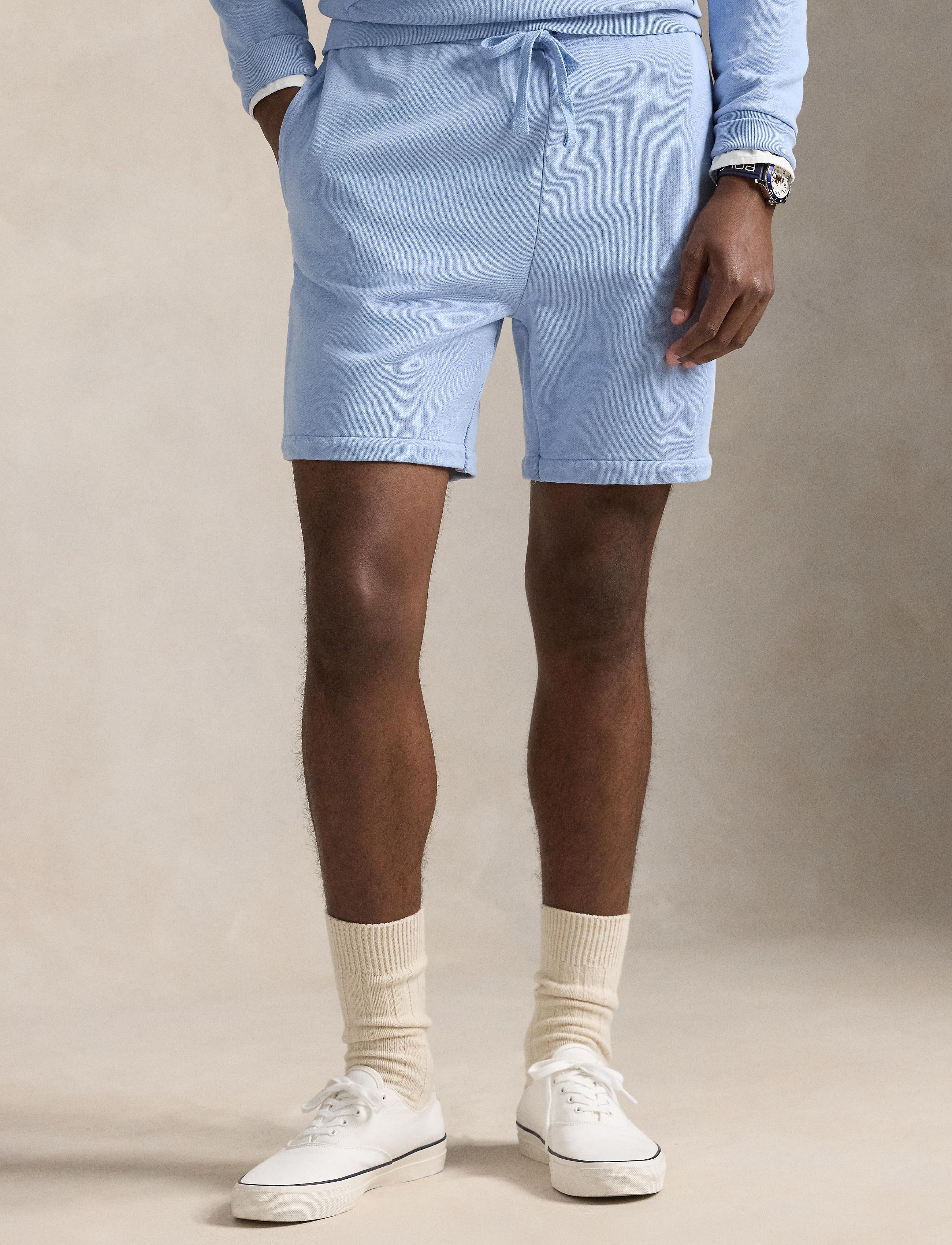 Men's Polo Ralph Lauren 6.5-Inch Loopback Fleece Short Chambray Blue