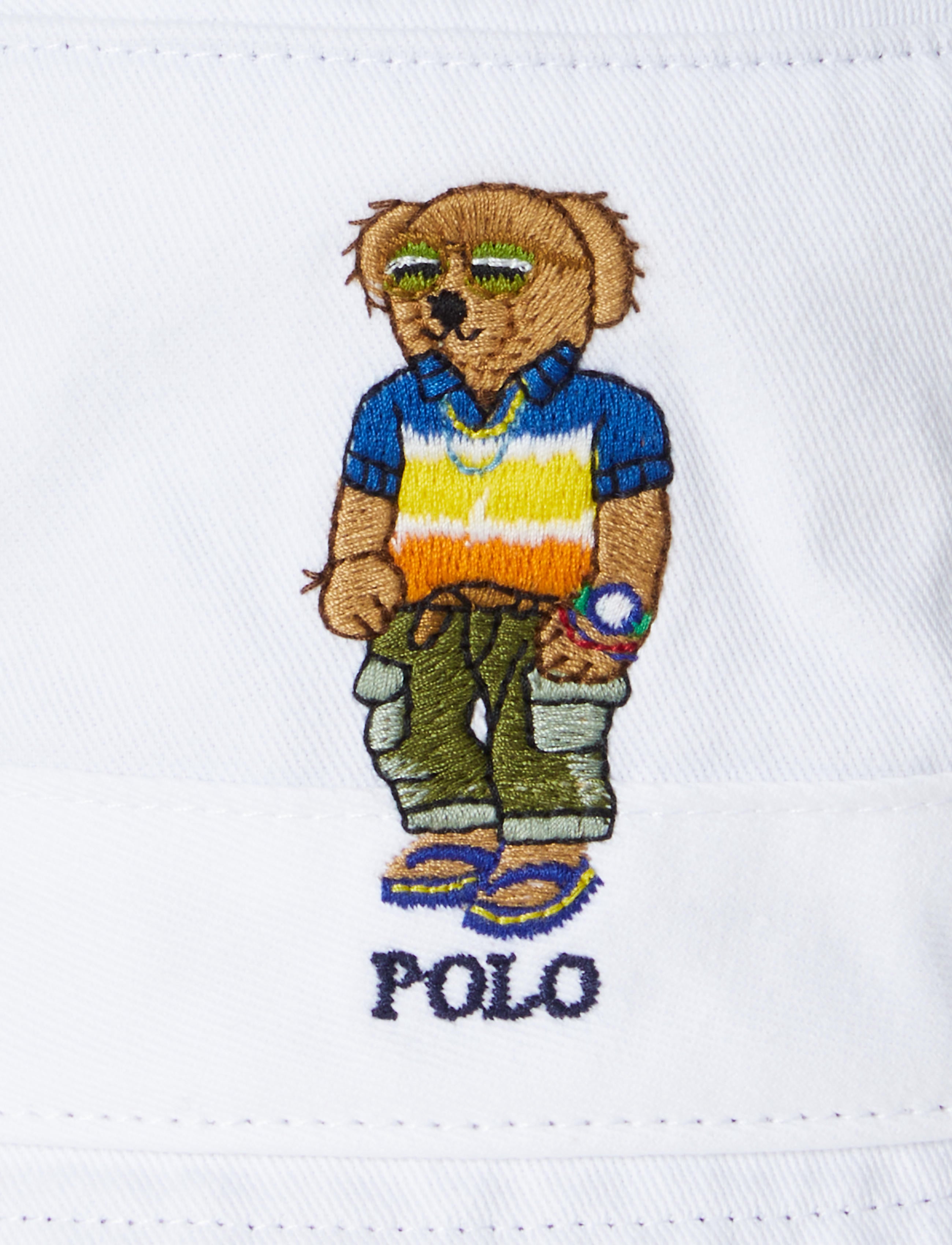 Men's Polo Ralph Lauren Polo Bear Twill Bucket Hat White