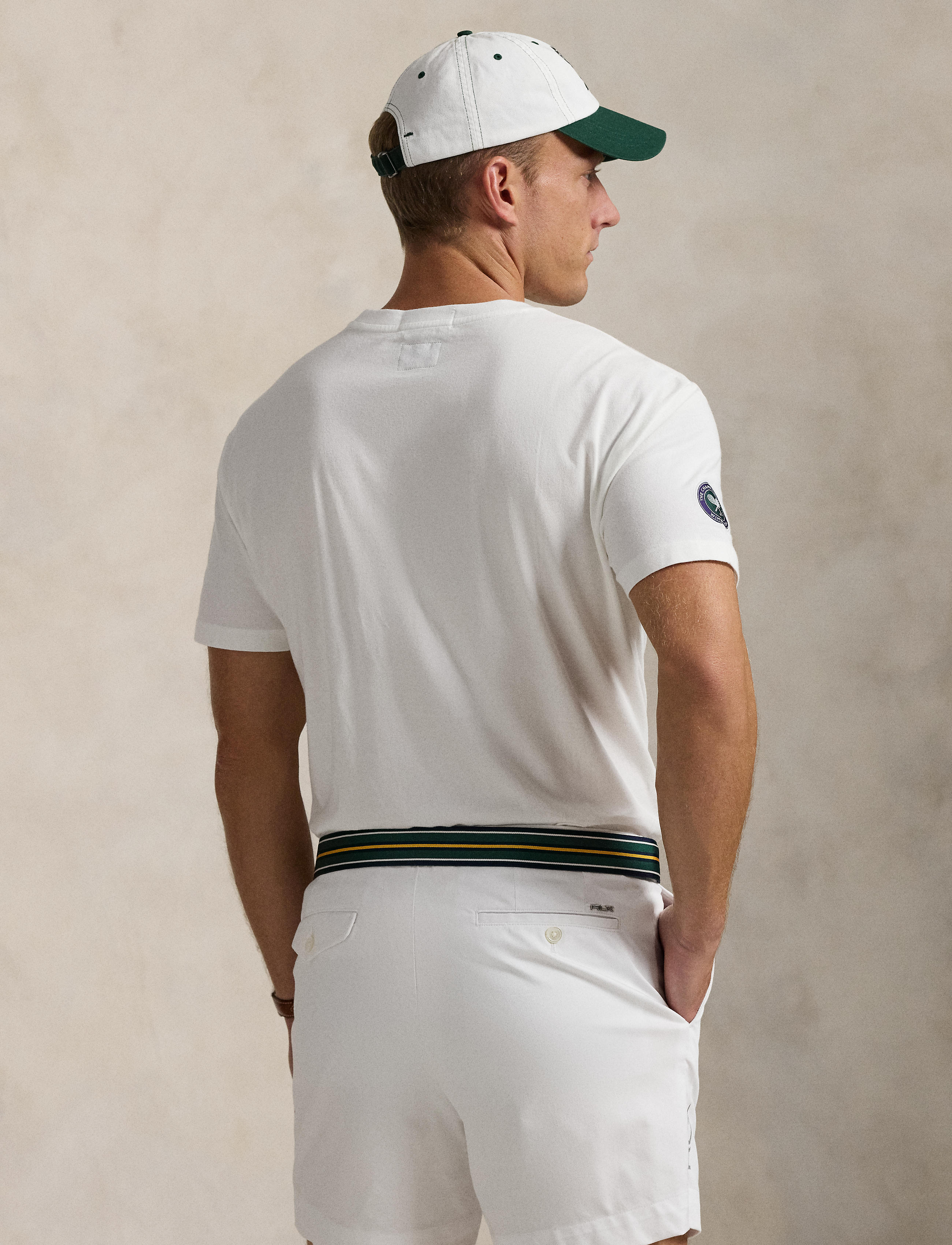 Men's Polo Ralph Lauren Classic Fit Wimbledon Polo Bear T-Shirt White