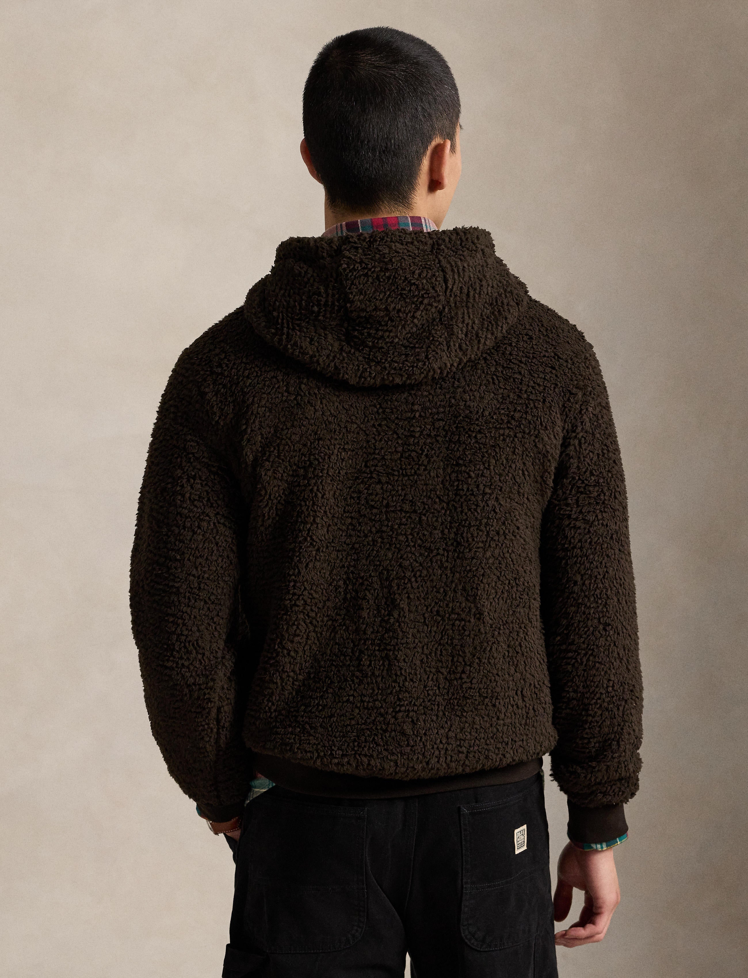 Men's Polo Ralph Lauren Polo Bear Pile Fleece Hoodie Antique Brown