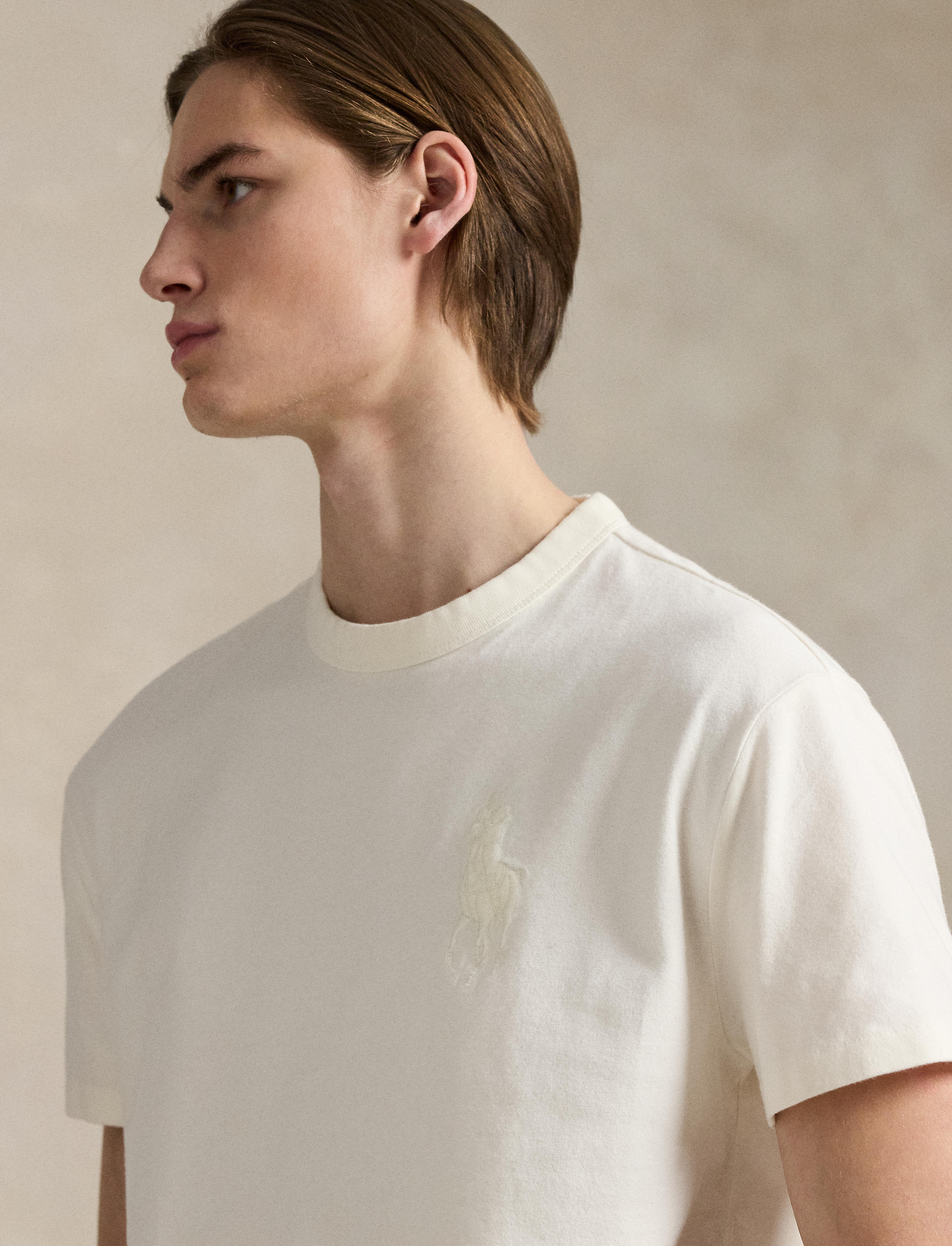 Men's Polo Ralph Lauren Big Pony Jersey T-Shirt Clubhouse Cream