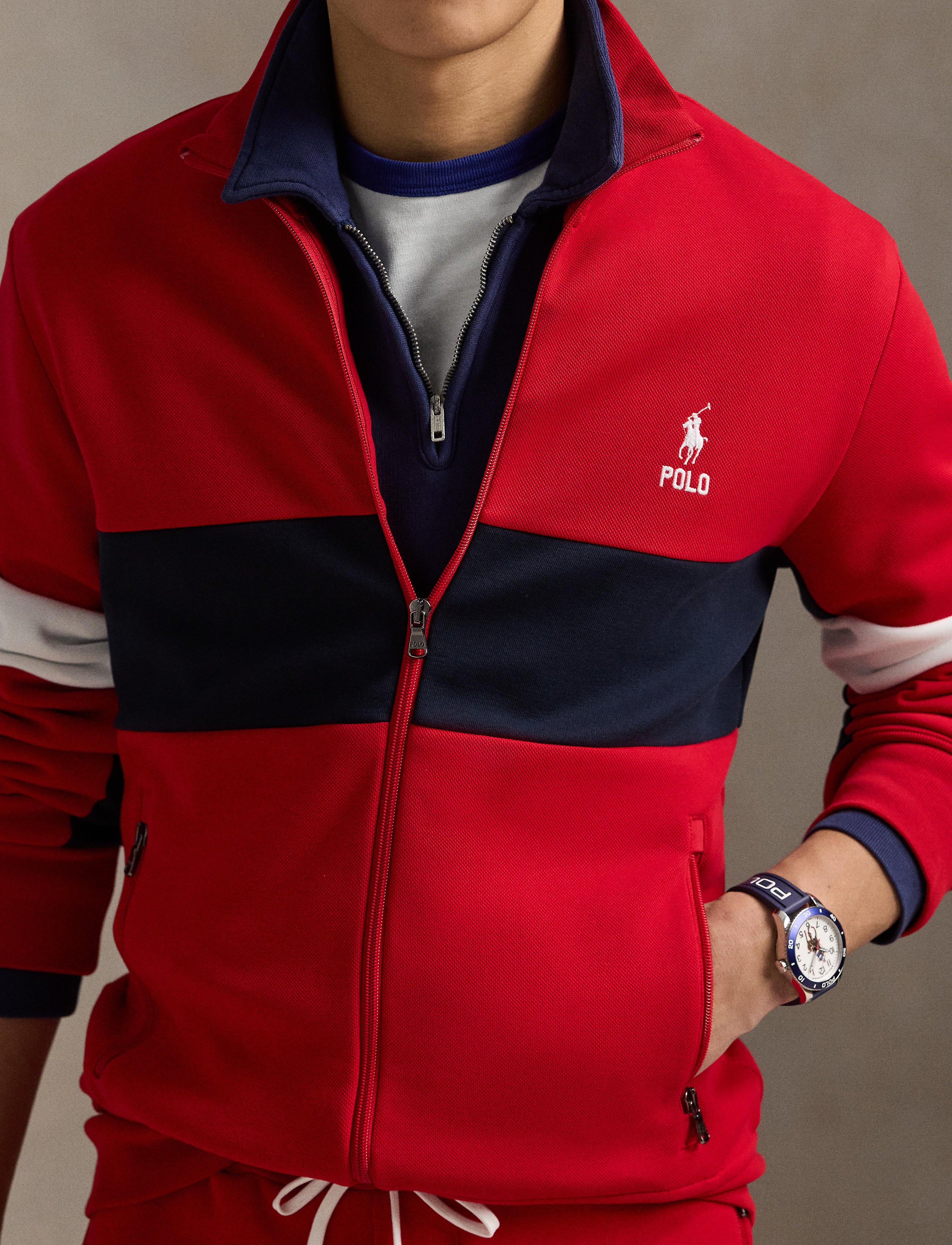 Men's Polo Ralph Lauren Double-Knit Long Sleeve Track Jacket