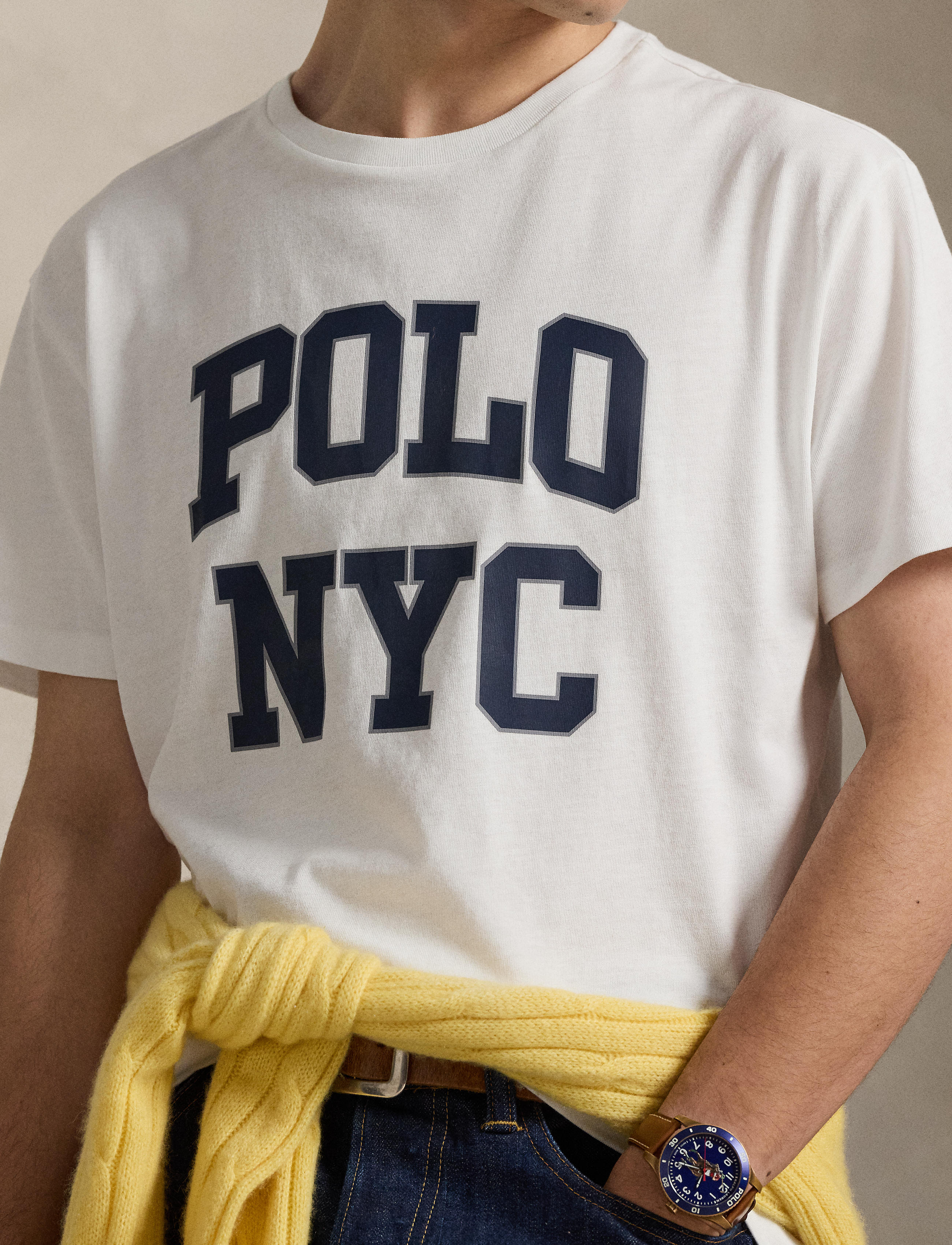 Men's Polo Ralph Lauren Classic Fit Jersey NYC Graphic T-Shirt White