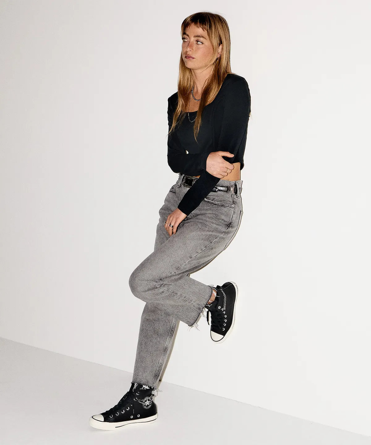 Unisex Converse Chuck Taylor All Star Hi Shoes Black Chain