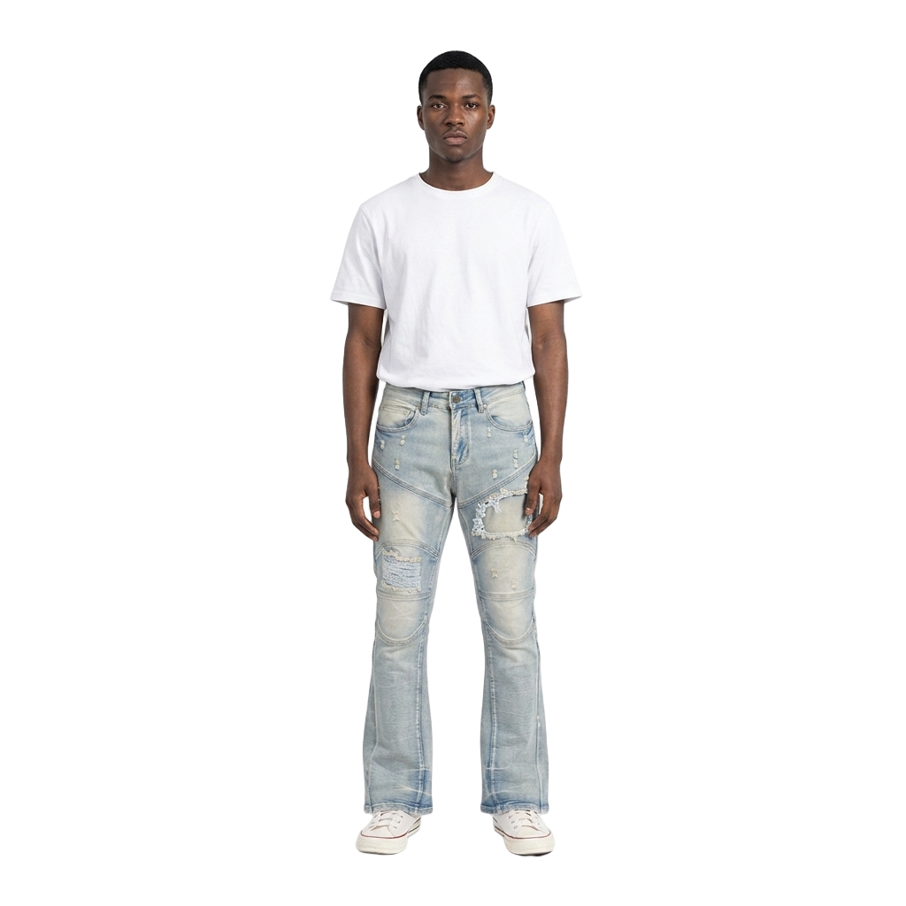 MAXWELL | Rip & Repair Bootcut Jeans in Vintage