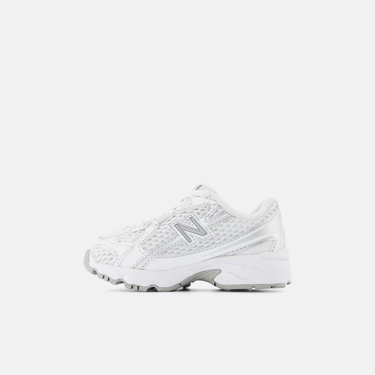 Toddlers New Balance 740 Bungee Lace Shoes White with Silver Metallic