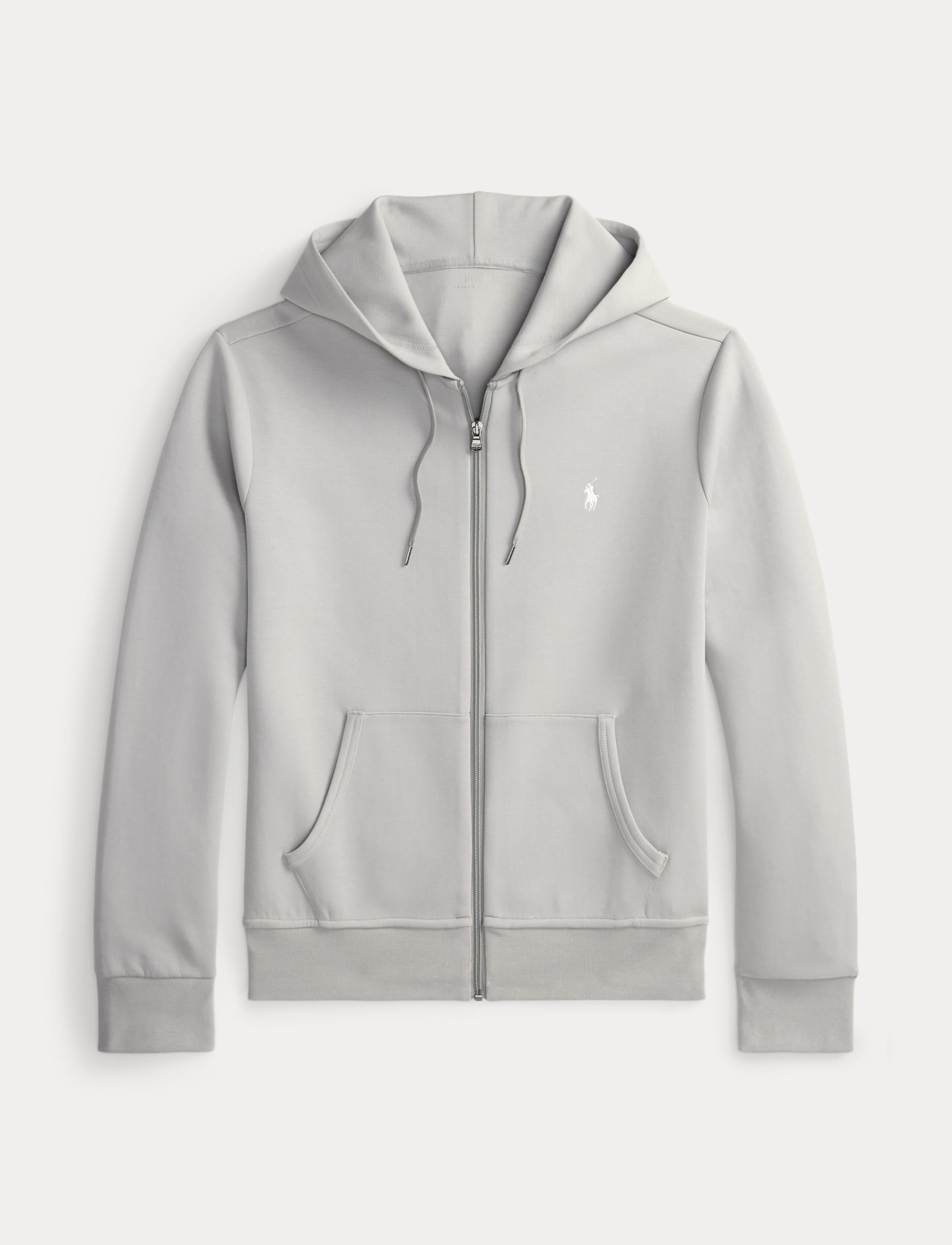 Men's Polo Ralph Lauren Double-Knit Full-Zip Hoodie Soft Grey