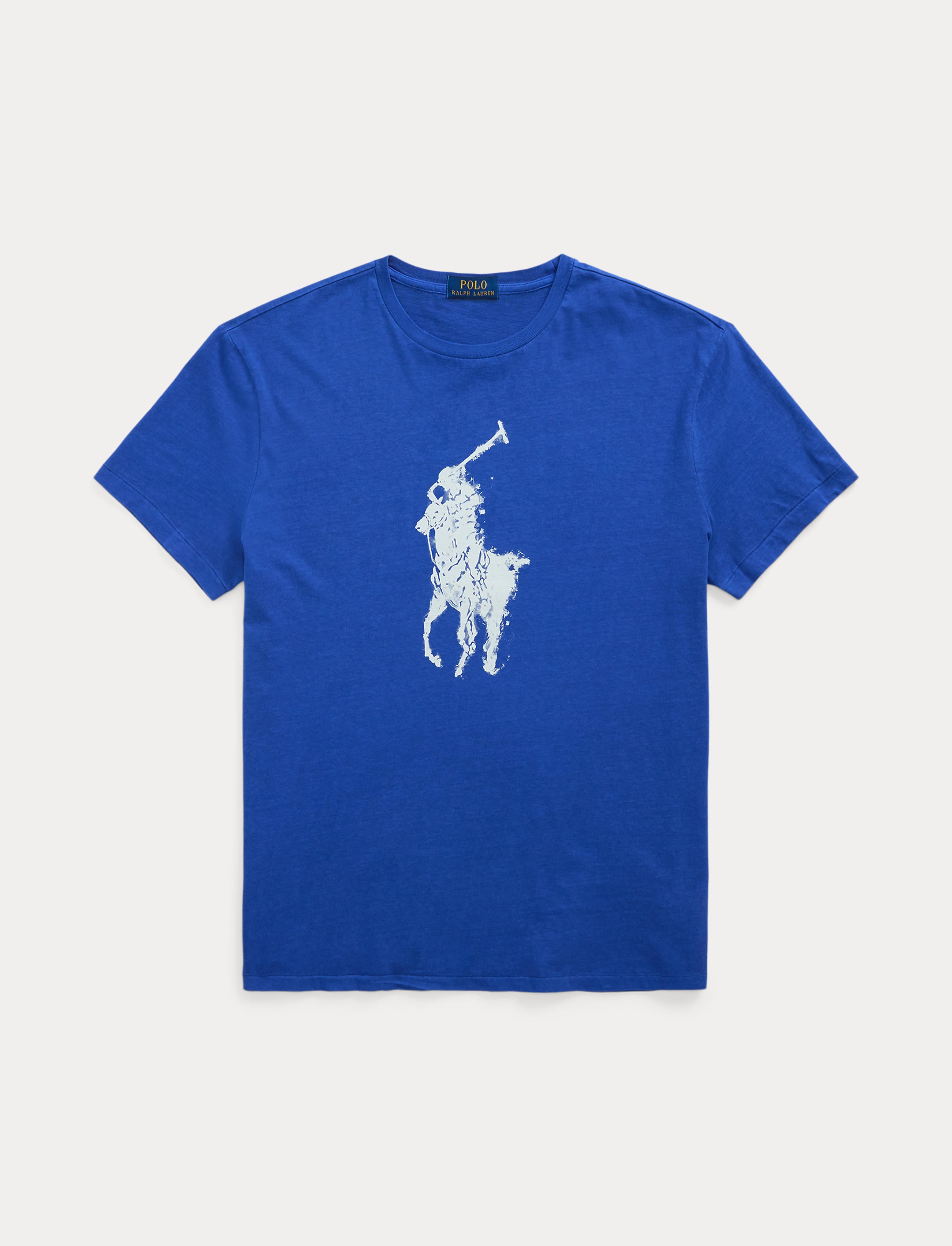 Men's Polo Ralph Lauren Classic Fit Big Pony Jersey T-Shirt New Iris Blue