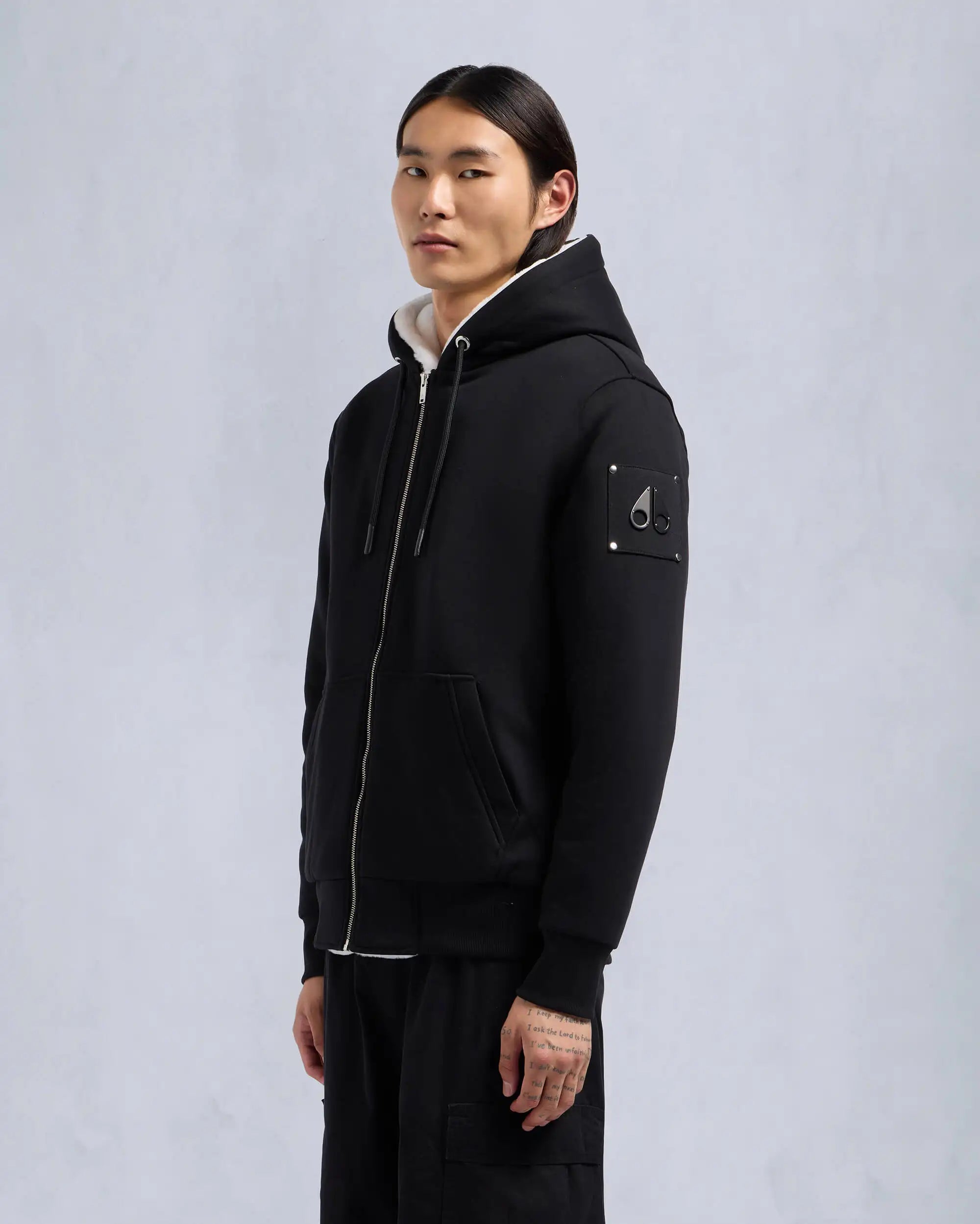 Unisex Moose Knuckles Classic Bunny Hoodie Black White