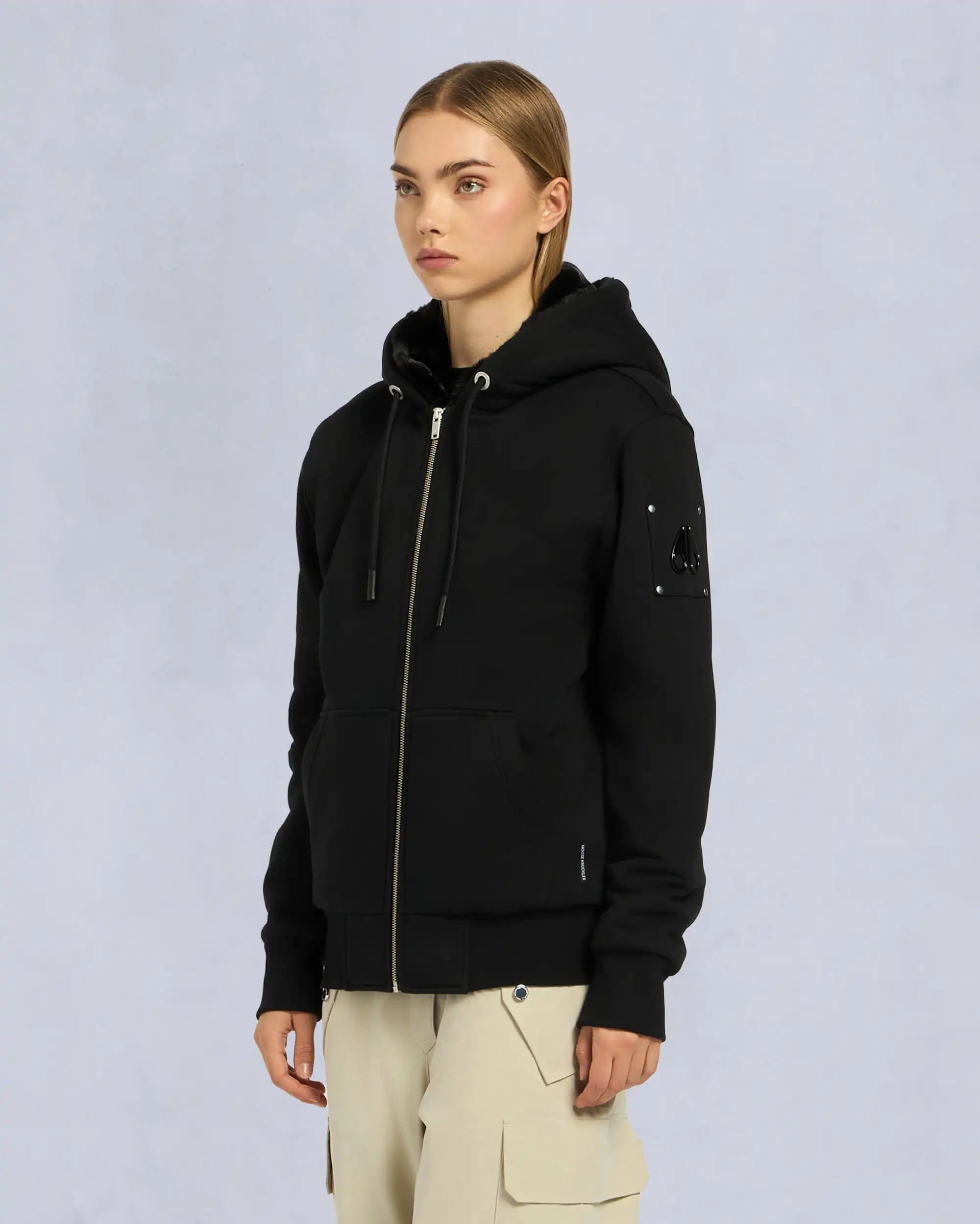 Unisex Moose Knuckles Classic Bunny Hoodie Black