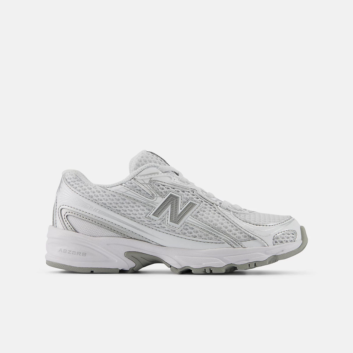 Little Kids New Balance 740 Bungee Lace Shoes White with Silver Metallic PZ740WM