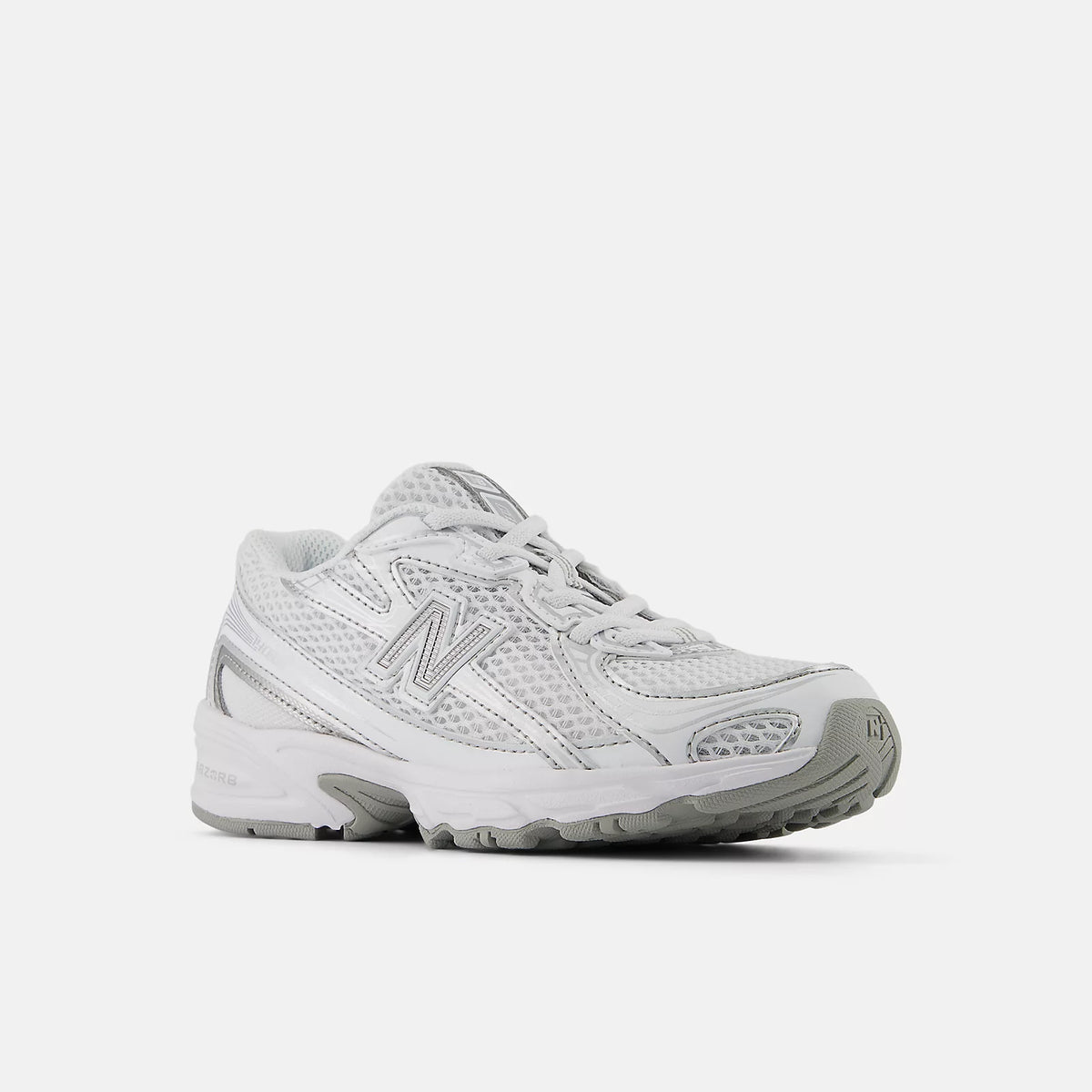 Little Kids New Balance 740 Bungee Lace Shoes White with Silver Metallic PZ740WM