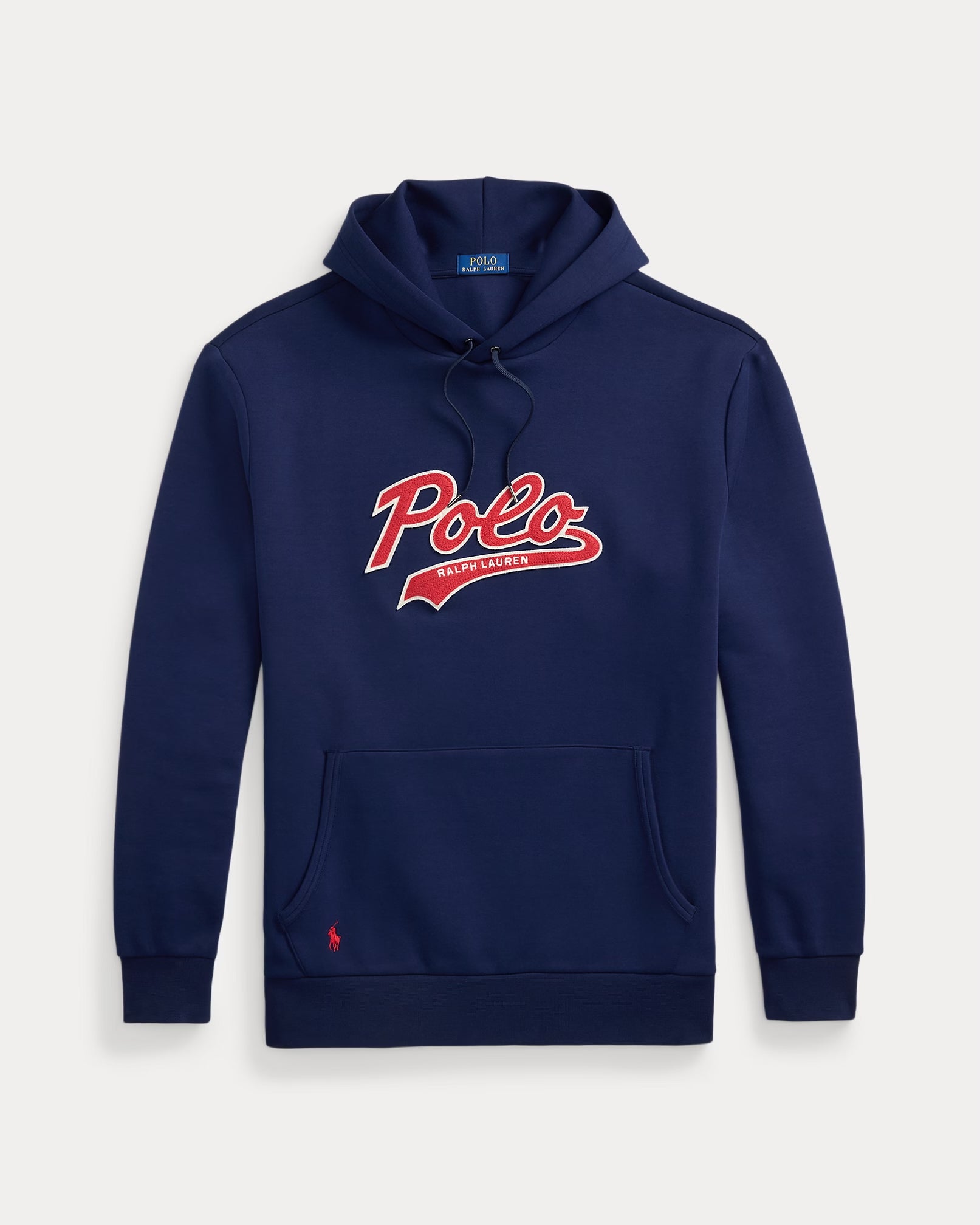Men's Polo Ralph Lauren Logo Double-Knit Hoodie Cruise Navy