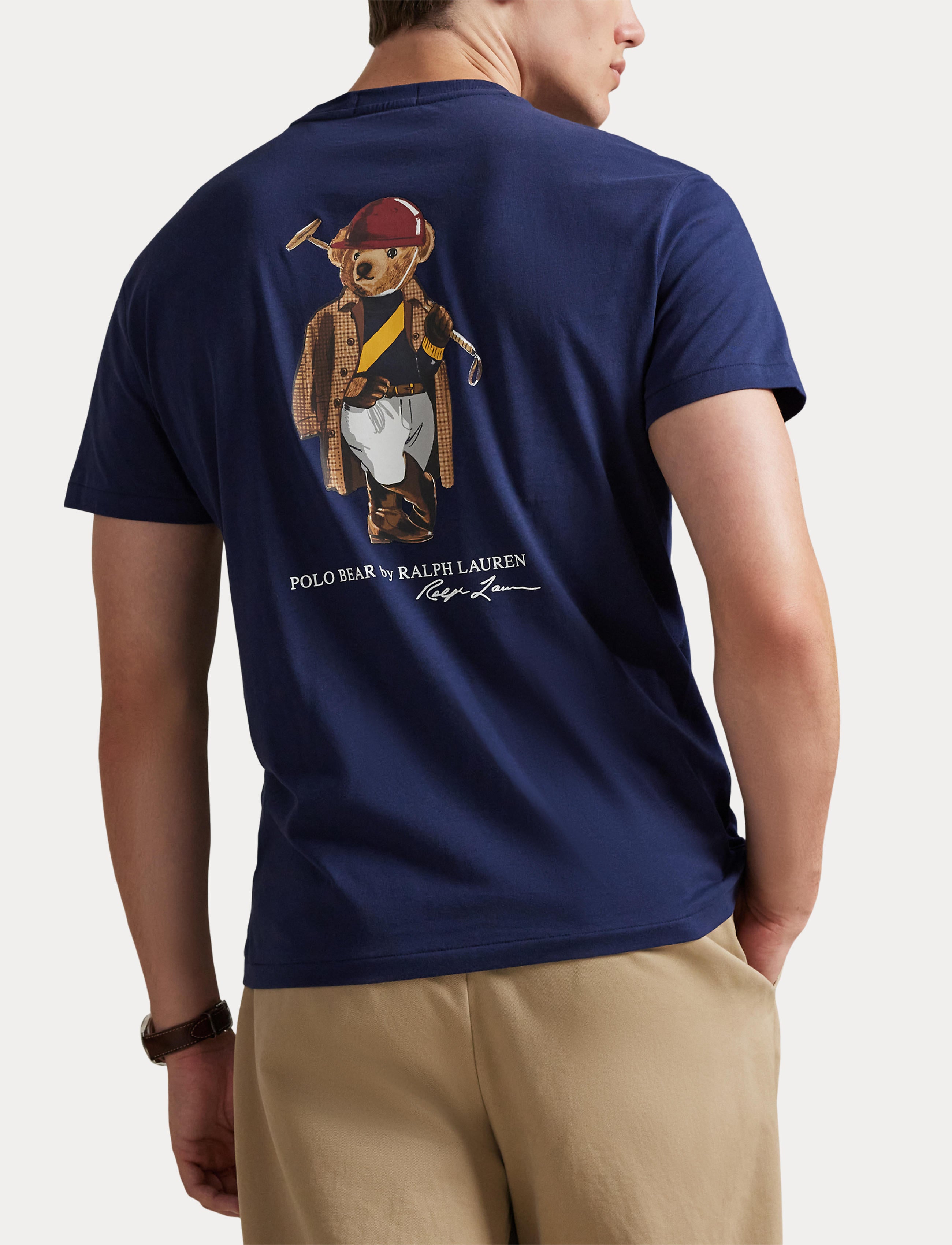 Men's Polo Ralph Lauren Classic Fit Polo Bear Jersey T-Shirt Newport Navy Society Bear