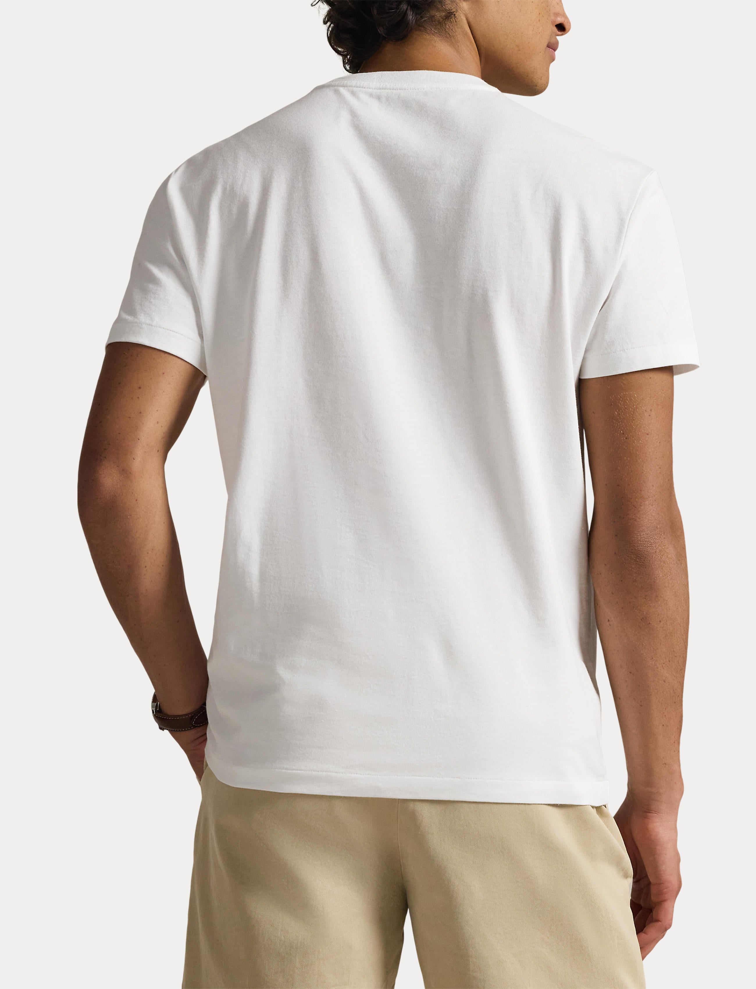 Men's Polo Ralph Lauren Classic Fit Polo Bear Jersey T-Shirt White Society Bear