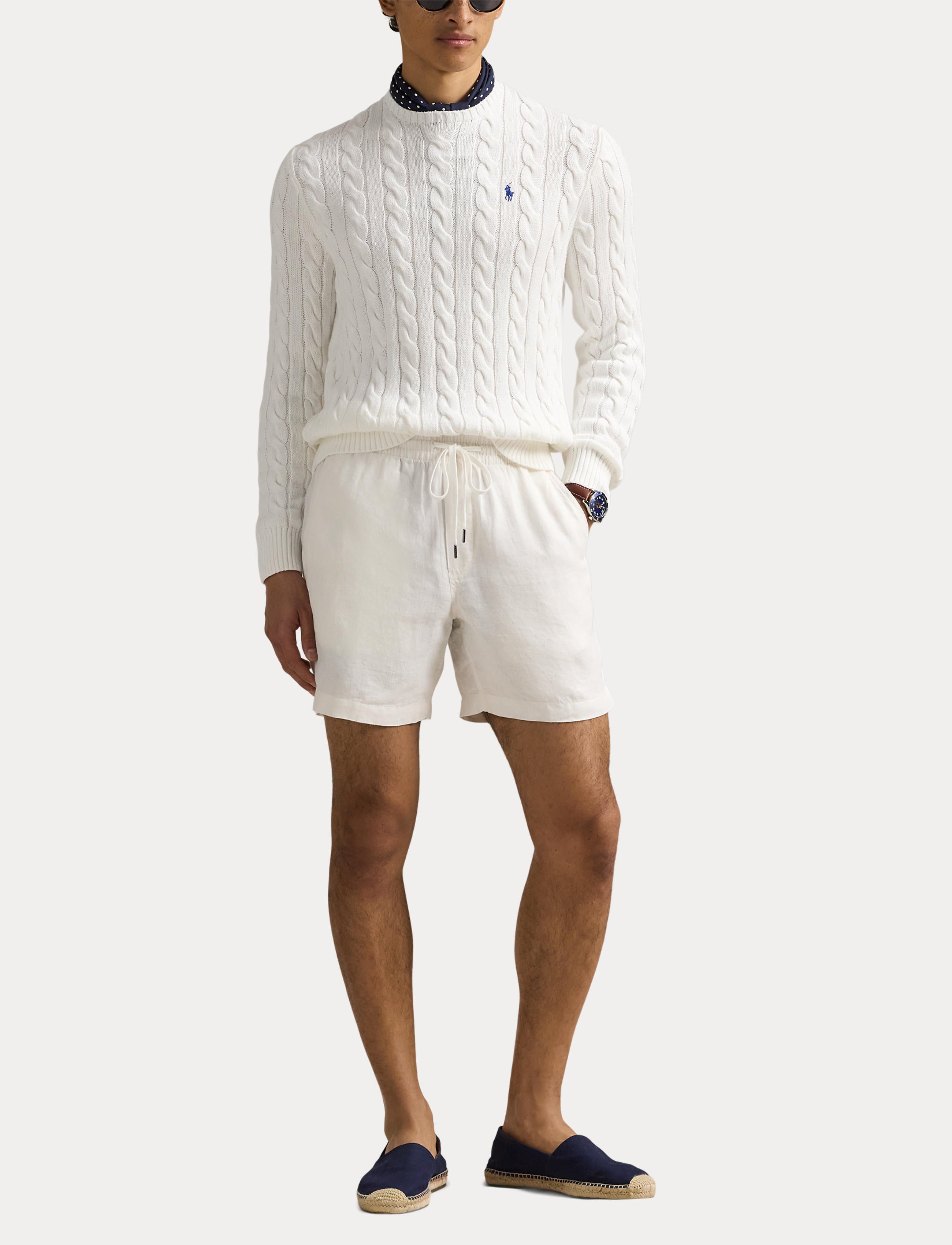 Men's Polo Ralph Lauren Cable-Knit Cotton Sweater White