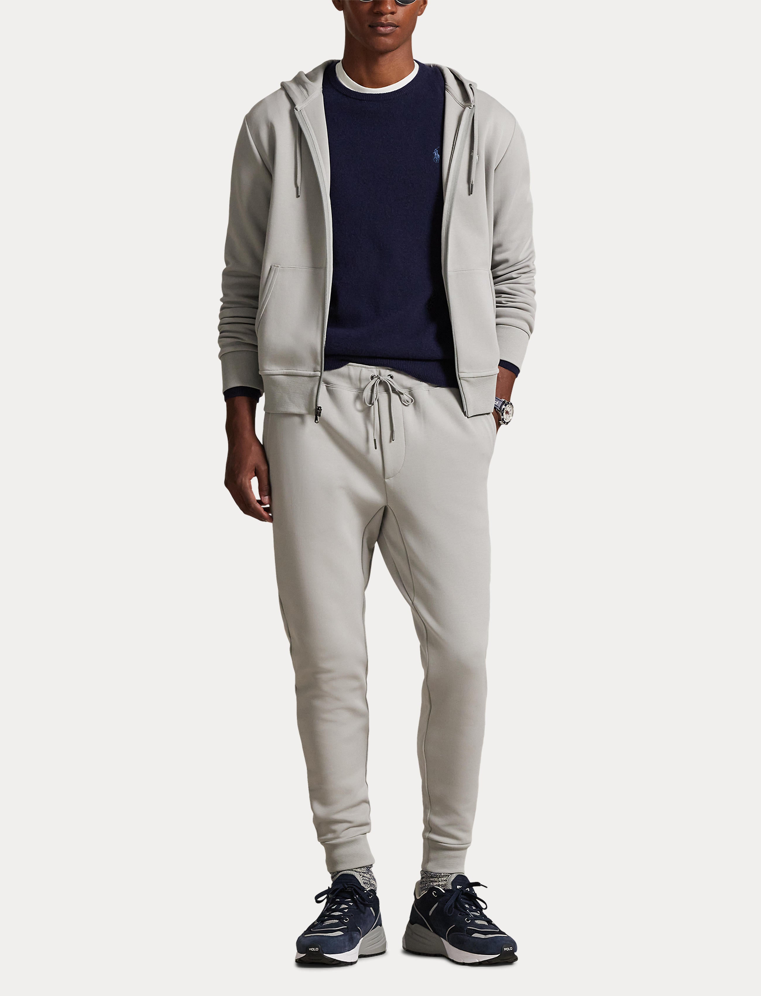 Men's Polo Ralph Lauren Double-Knit Full-Zip Hoodie Soft Grey