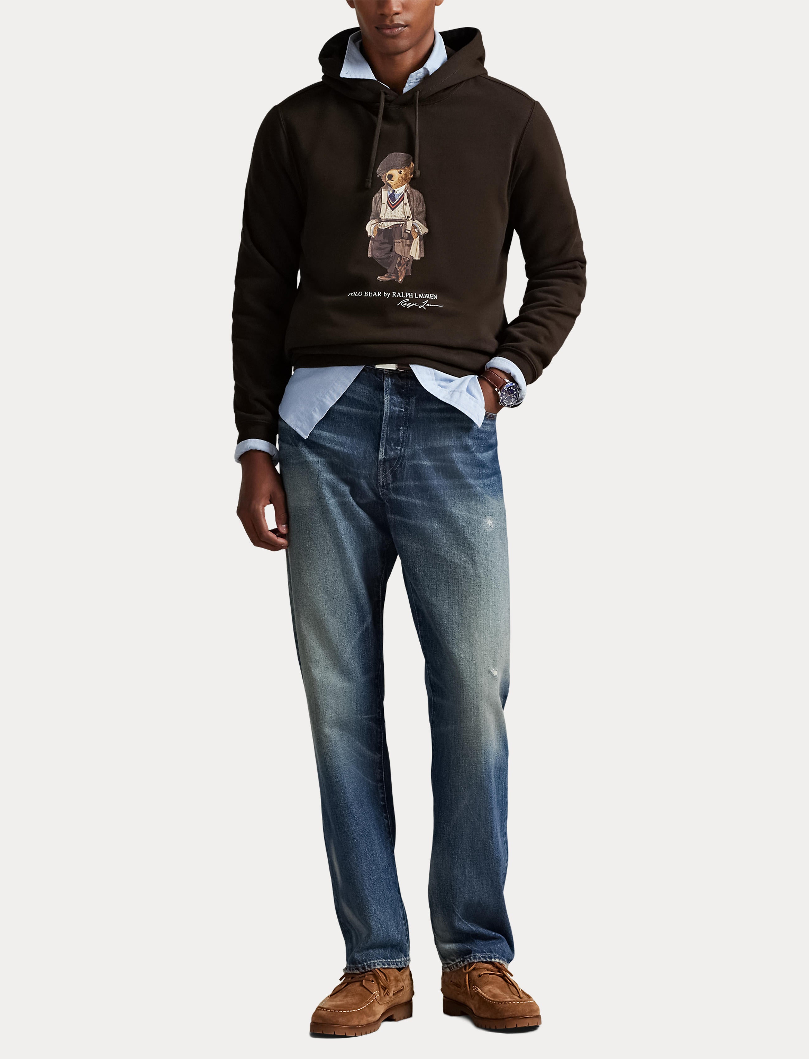 Men's Polo Ralph Lauren Polo Bear Fleece Hoodie Antique Brown