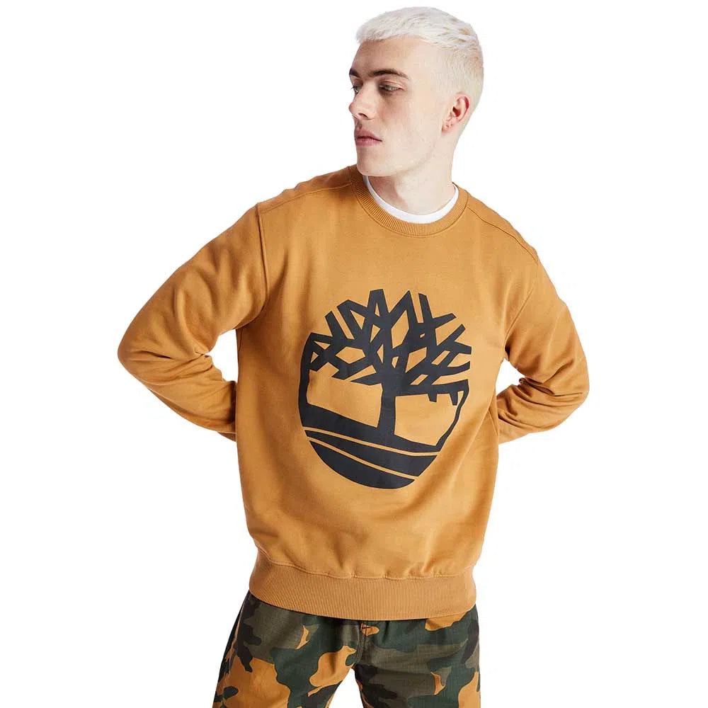 Men's Timberland Tree Logo Crewneck Sweatshirt Wheat