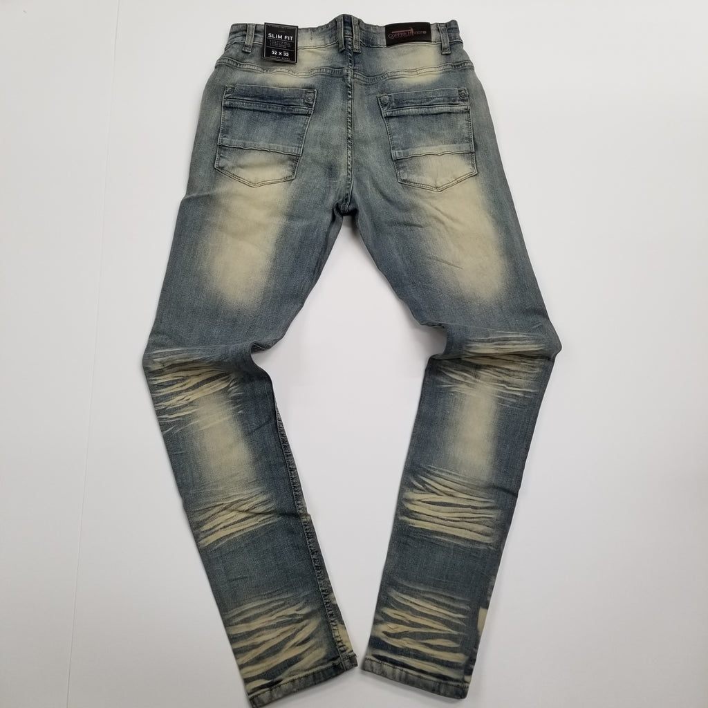 Men's Copper Rivet Jeans With Rips