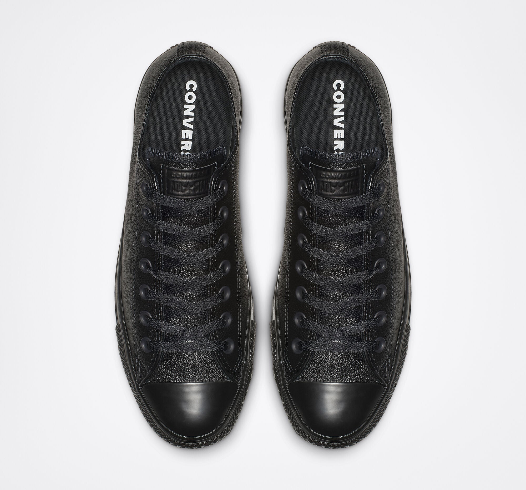 Unisex Converse Chuck Taylor All Star Leather Shoes Black Mono