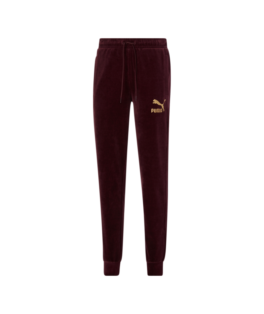 Men's PUMA Velour T7 Track Pants Aubergine