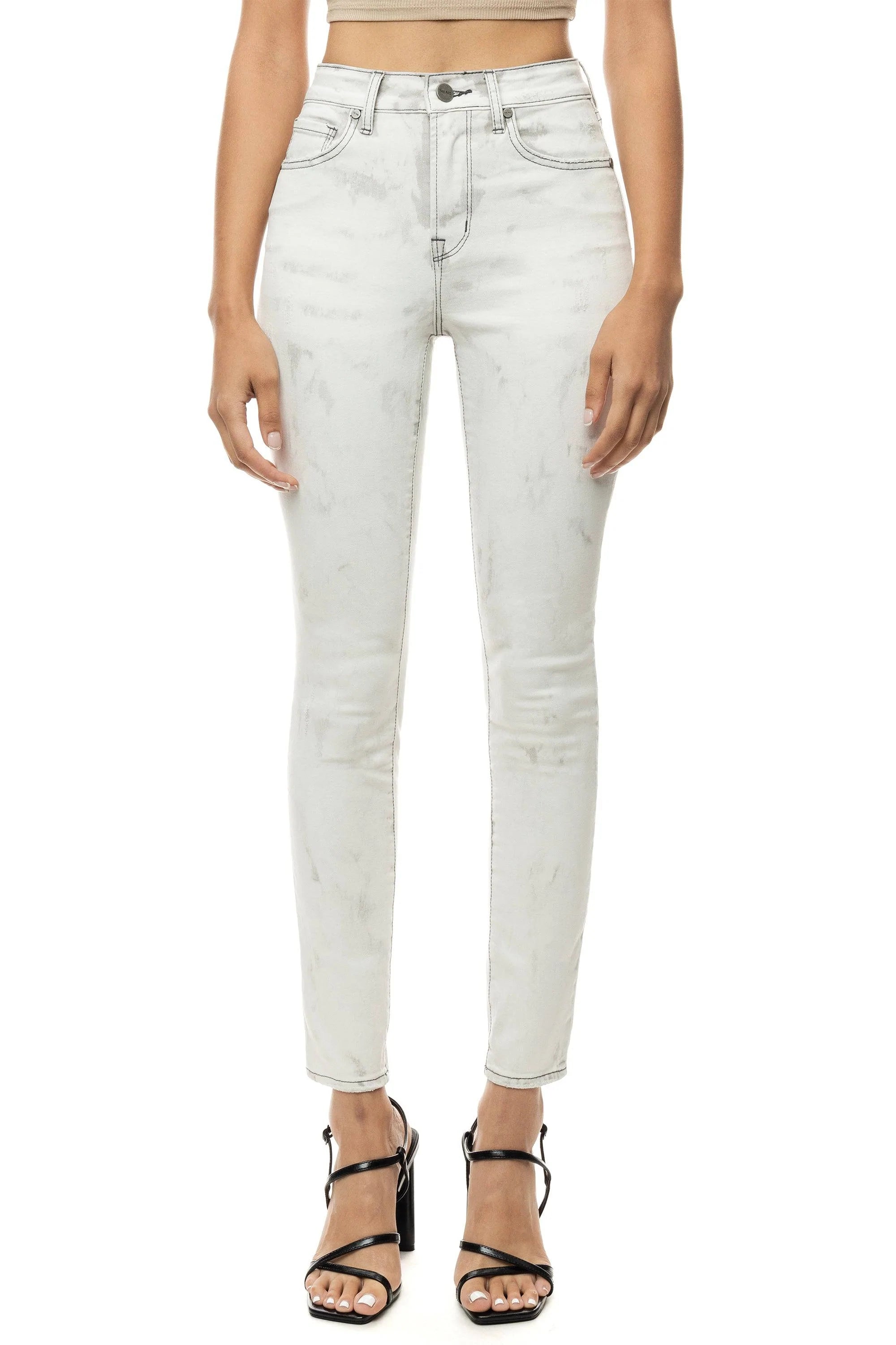 Women's Smoke Rise Red Slit Knee Basic Denim Crystal Grey