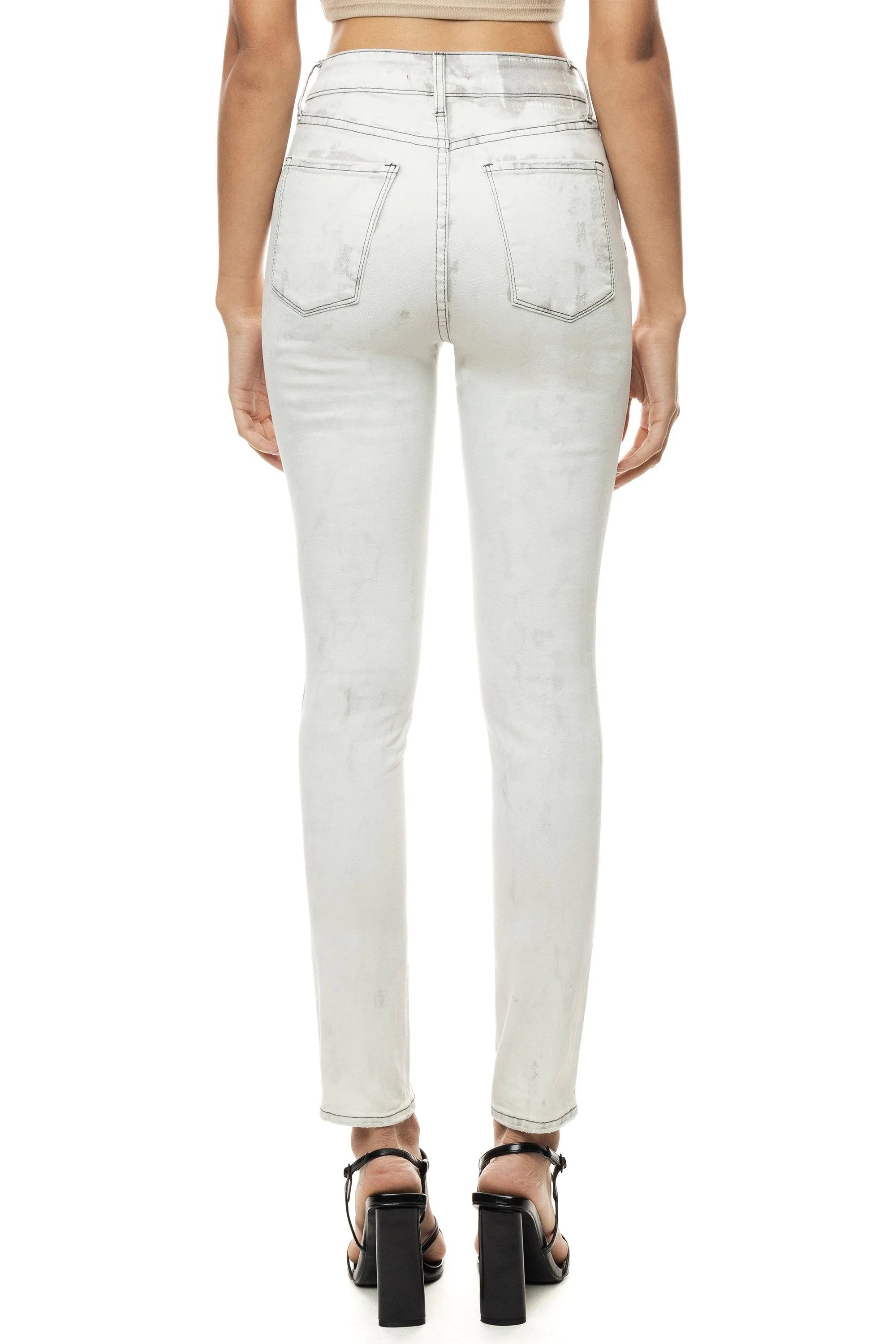 Women's Smoke Rise Red Slit Knee Basic Denim Crystal Grey