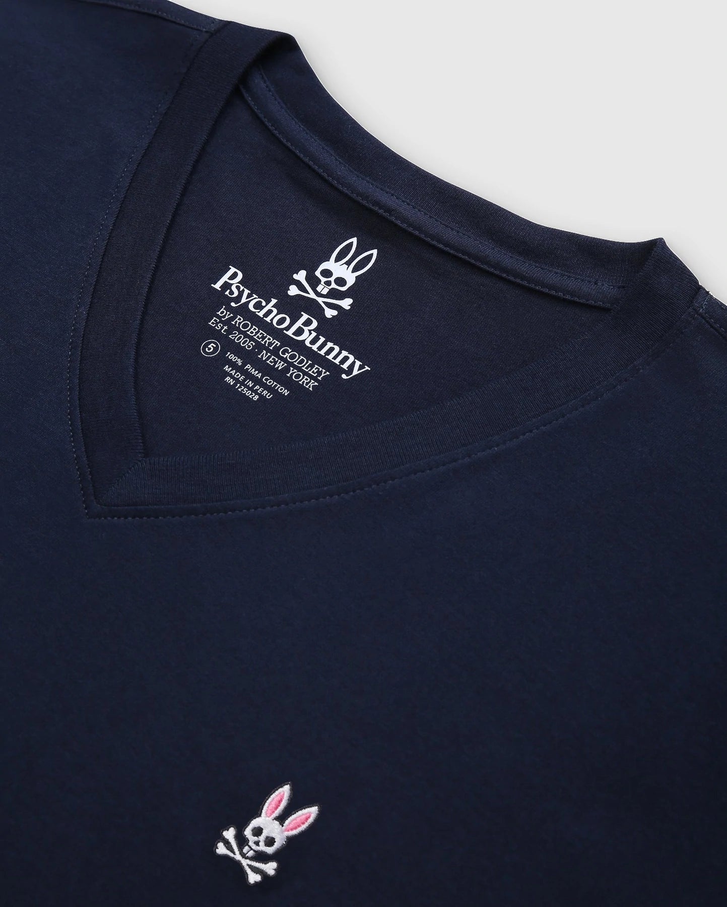 Men's Psycho Bunny Classic V Neck Tee Navy