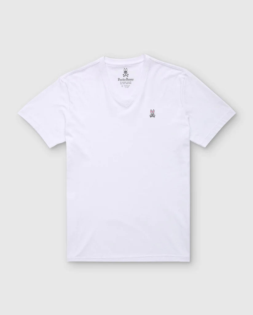 Men's Psycho Bunny Classic V Neck Tee White