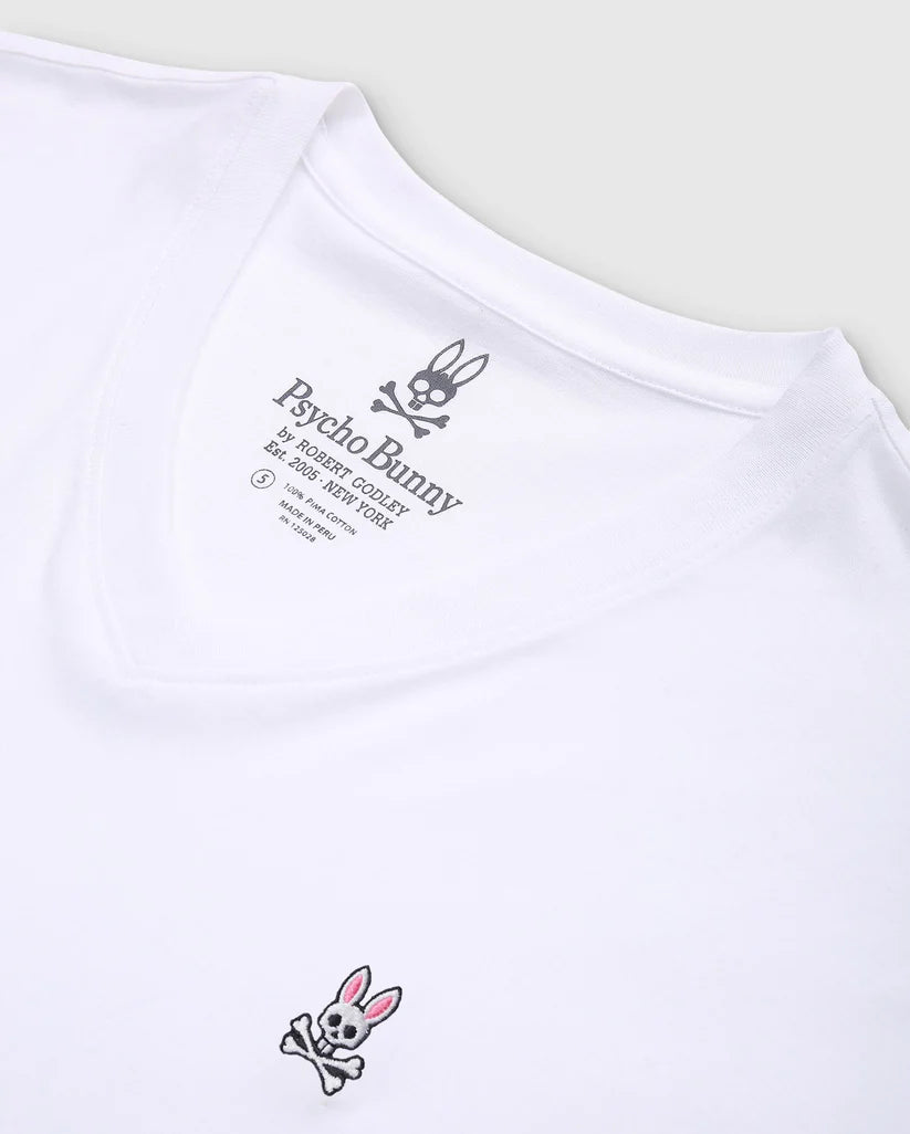 Men's Psycho Bunny Classic V Neck Tee White
