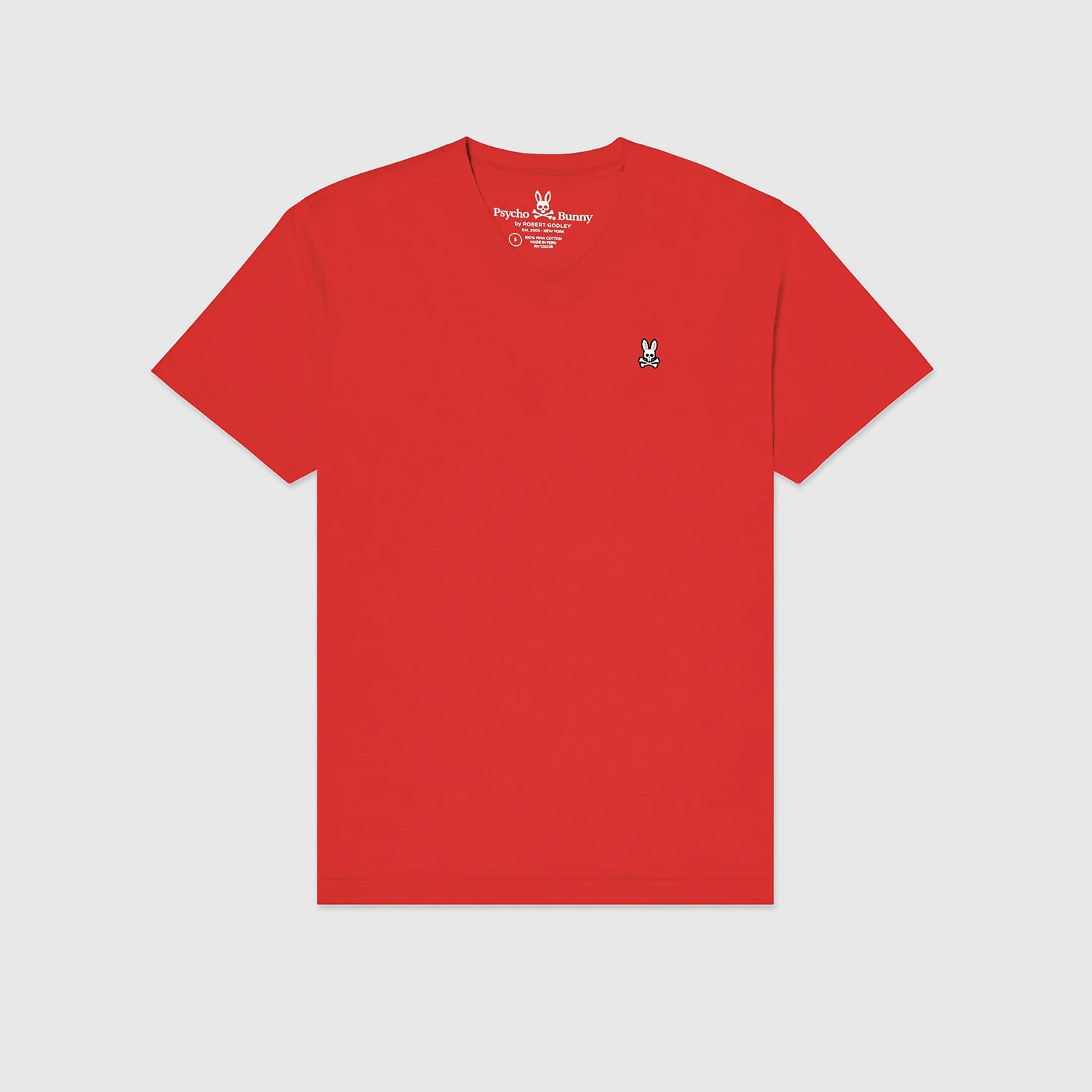 Men's Psycho Bunny Classic V Neck Tee Red