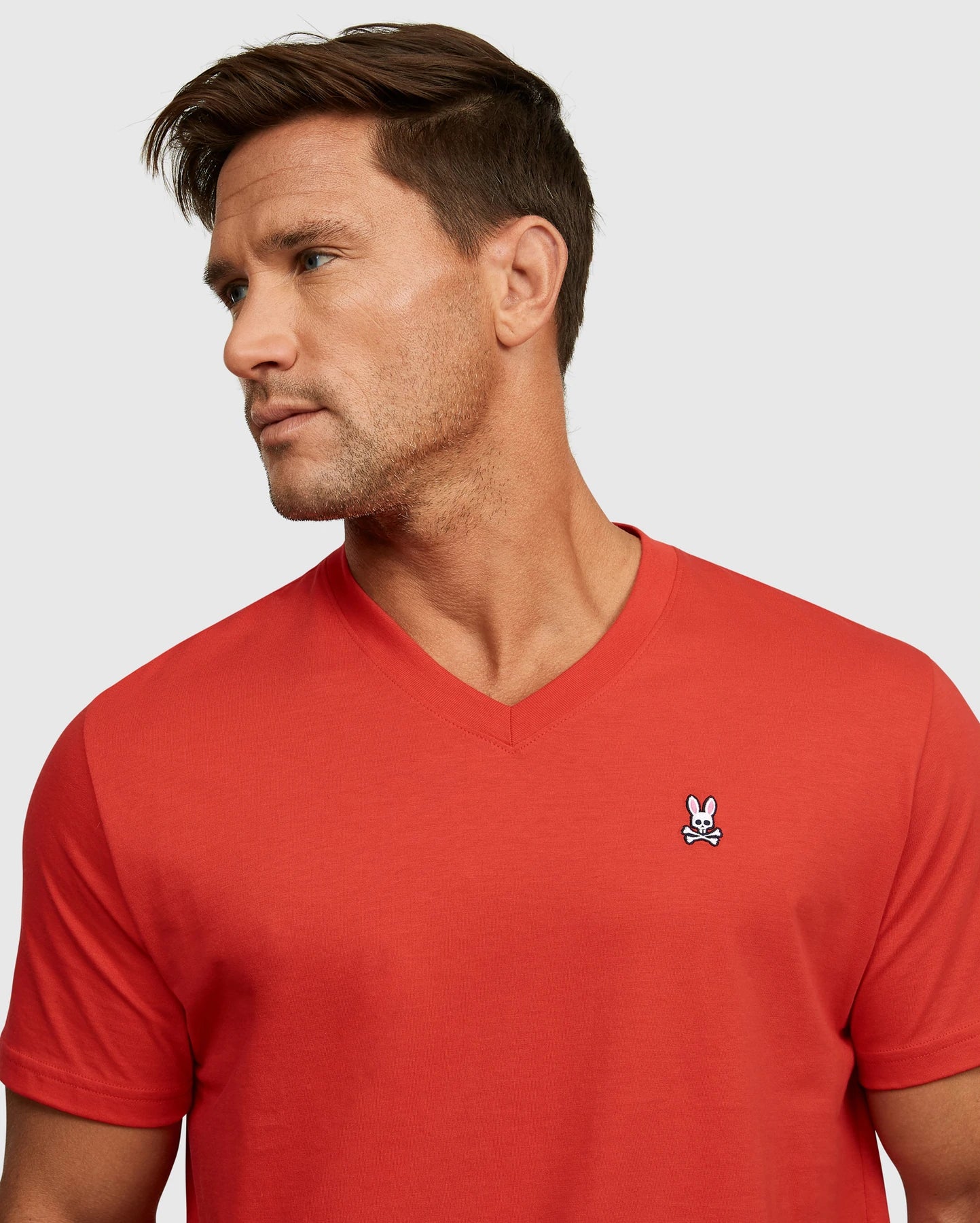 Men's Psycho Bunny Classic V Neck Tee Red
