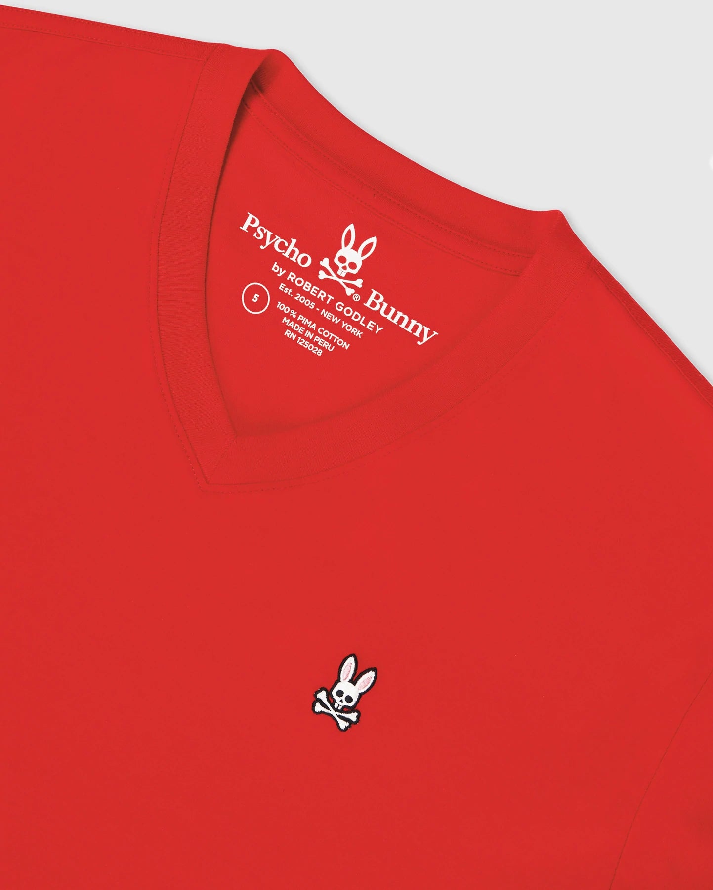 Men's Psycho Bunny Classic V Neck Tee Red