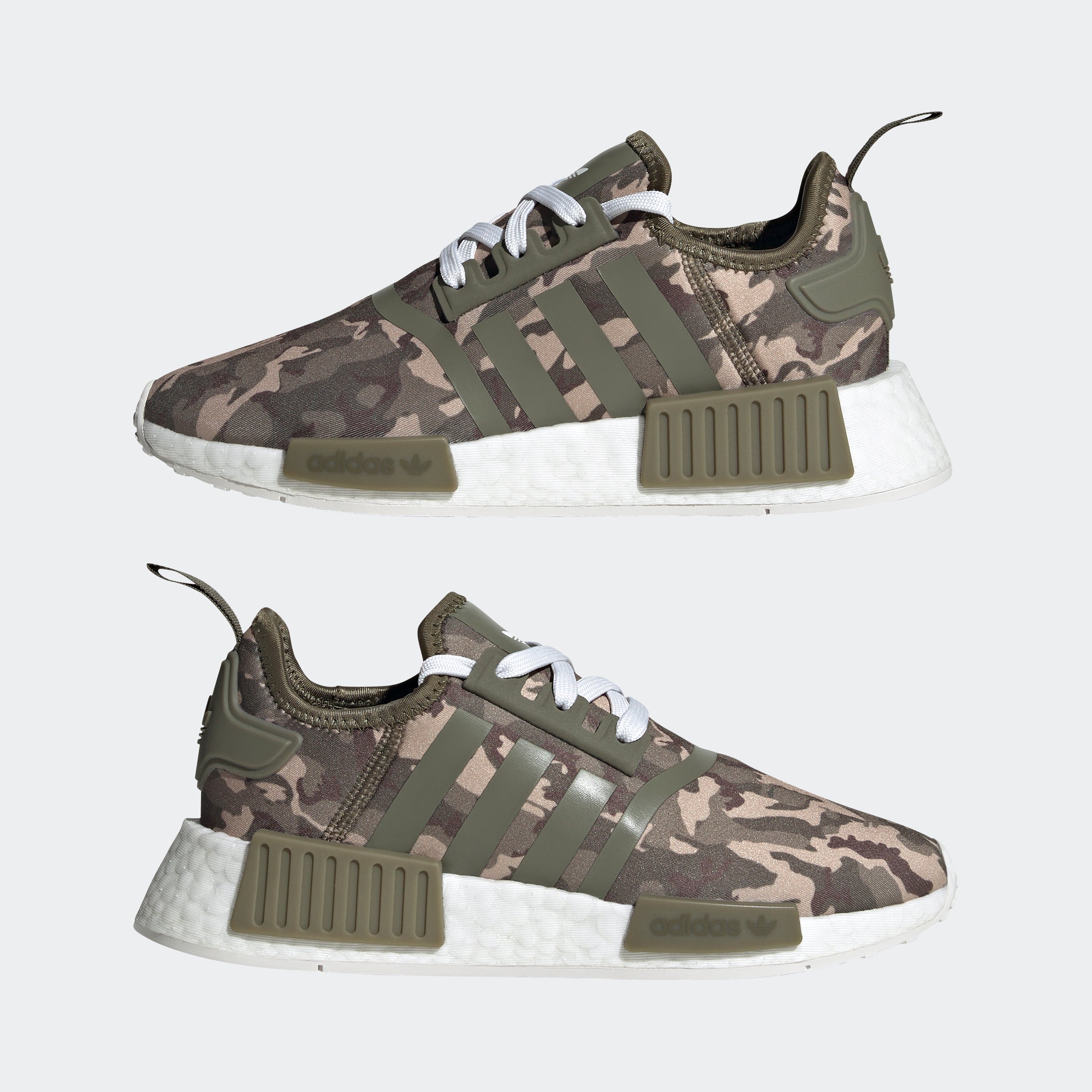 Big Kids adidas Originals NMD_R1 Shoes Olive Strata