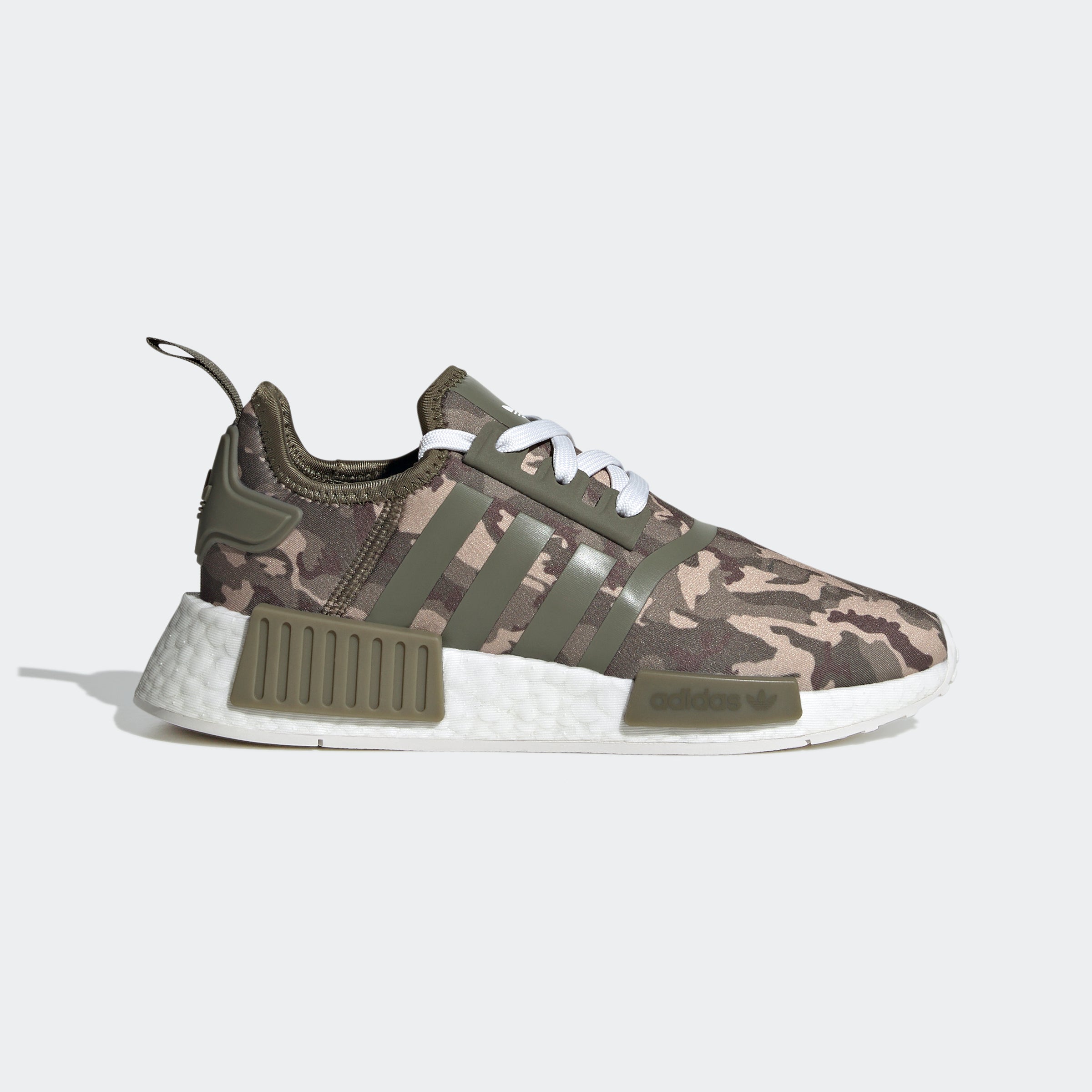 Big Kids adidas Originals NMD_R1 Shoes Olive Strata