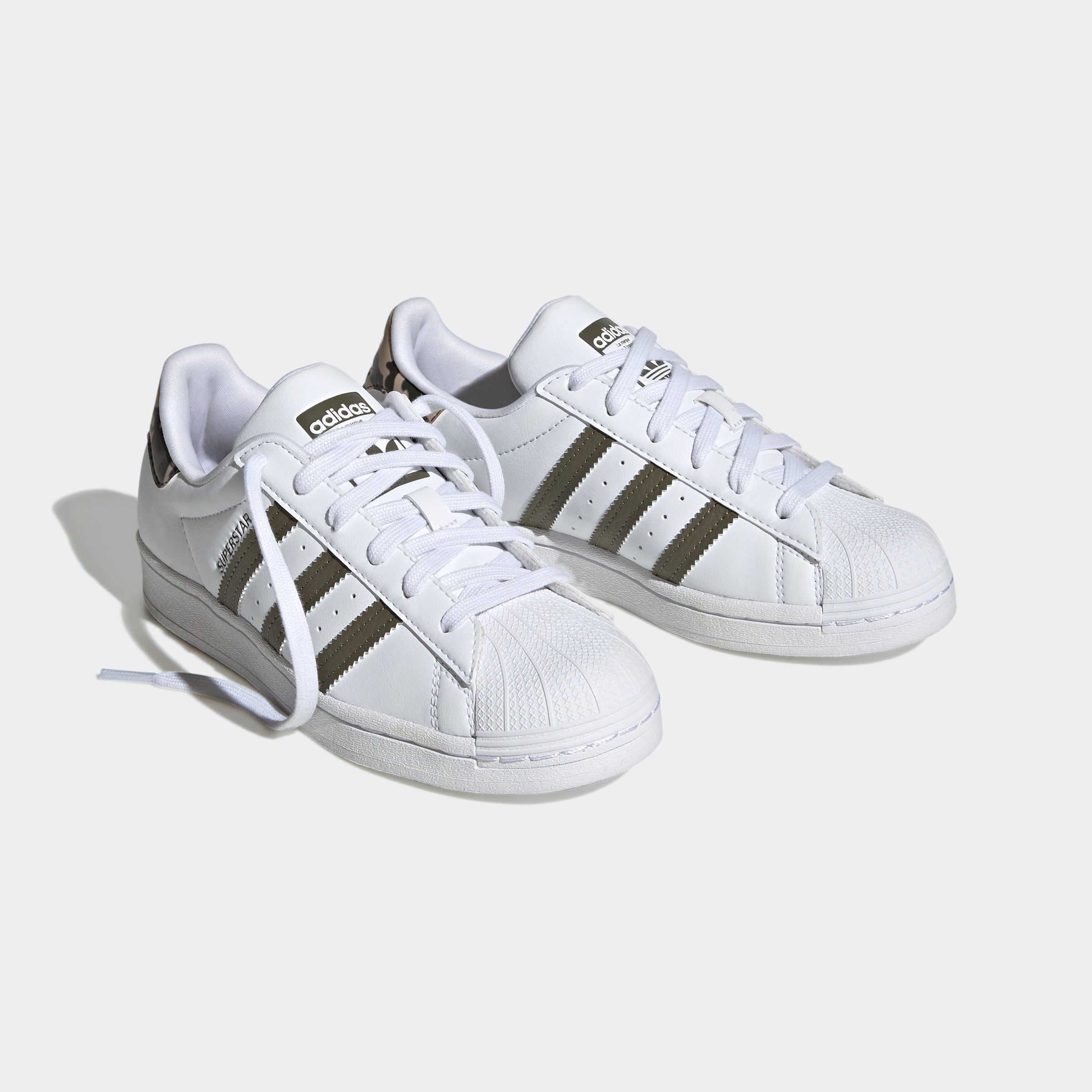 Big Kids adidas Originals Superstar Shoes White/Camo