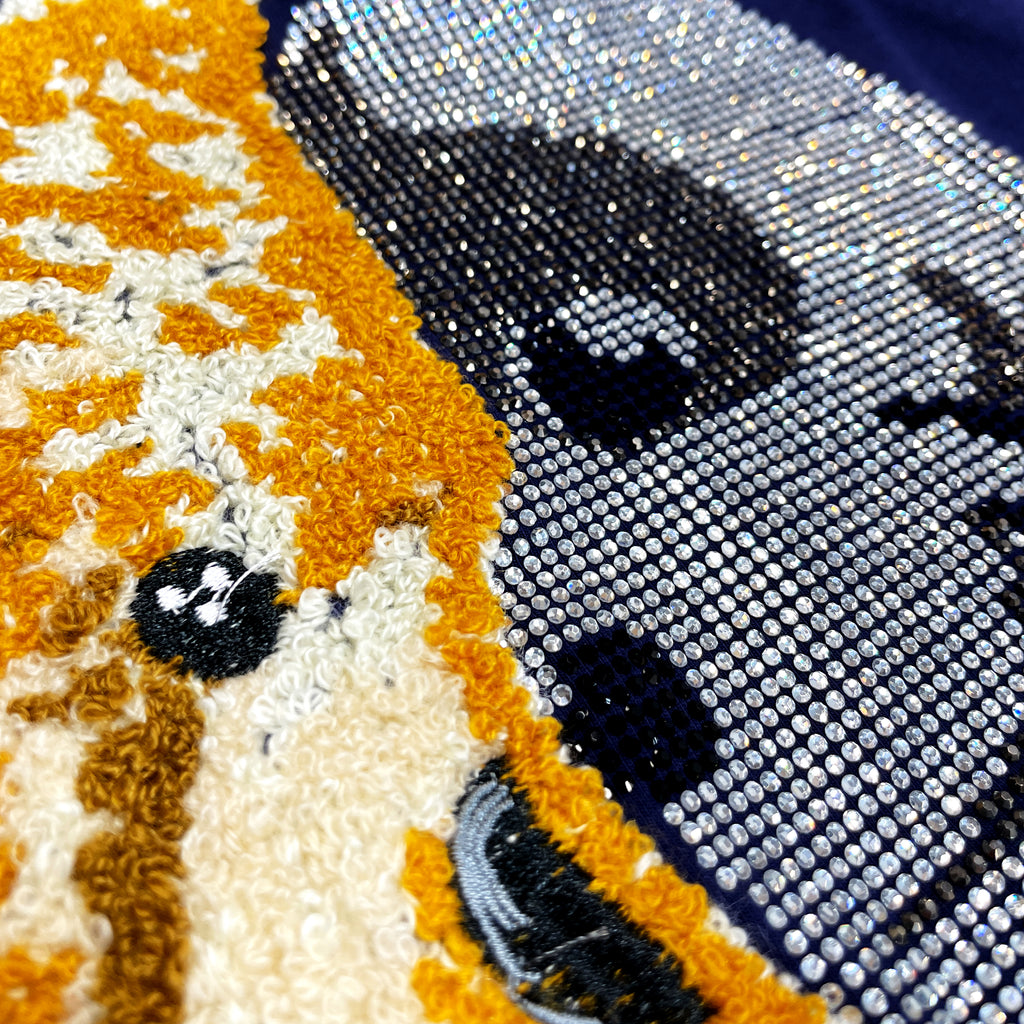Men's 8ighth DSTRKT Bear T-Shirt Navy DS1498NVY | Chicago City Sports | close-up view