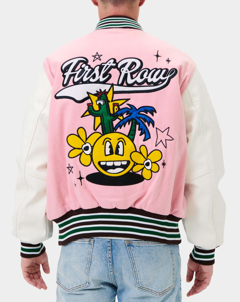 Unisex First Row State League Varsity Jacket Pink