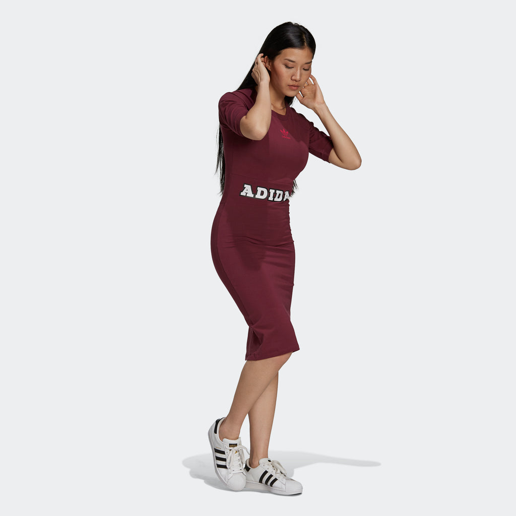 Women's adidas Originals Logo Play Dress Crimson