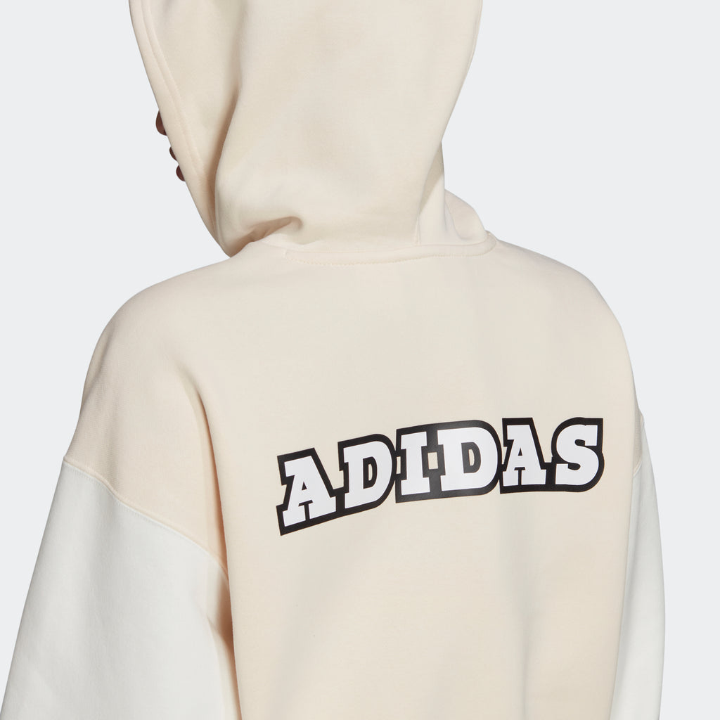 Women's adidas Originals Logo Play Cropped Hoodie White