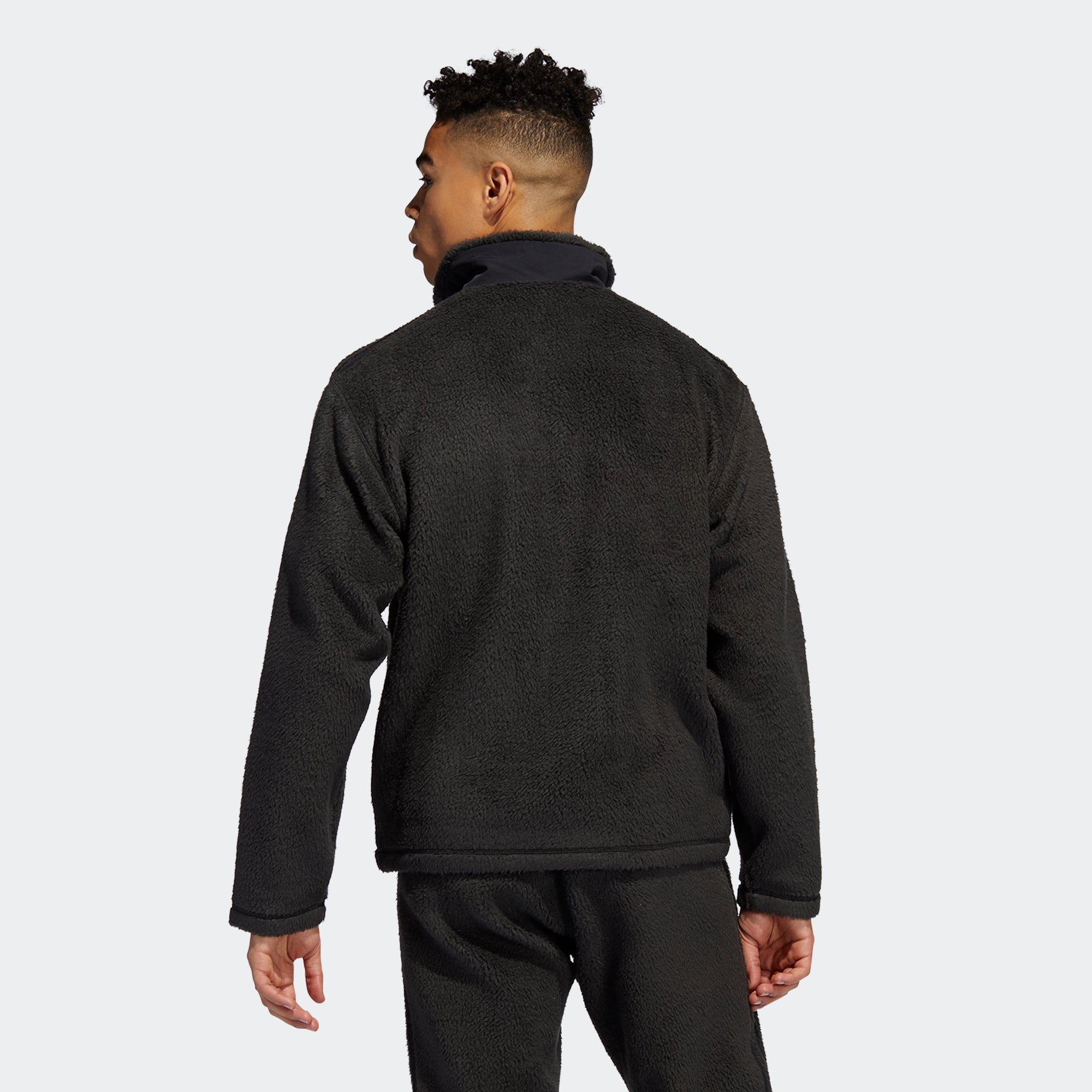 Men's adidas Originals SPRT Firebird Sherpa Track Jacket Black