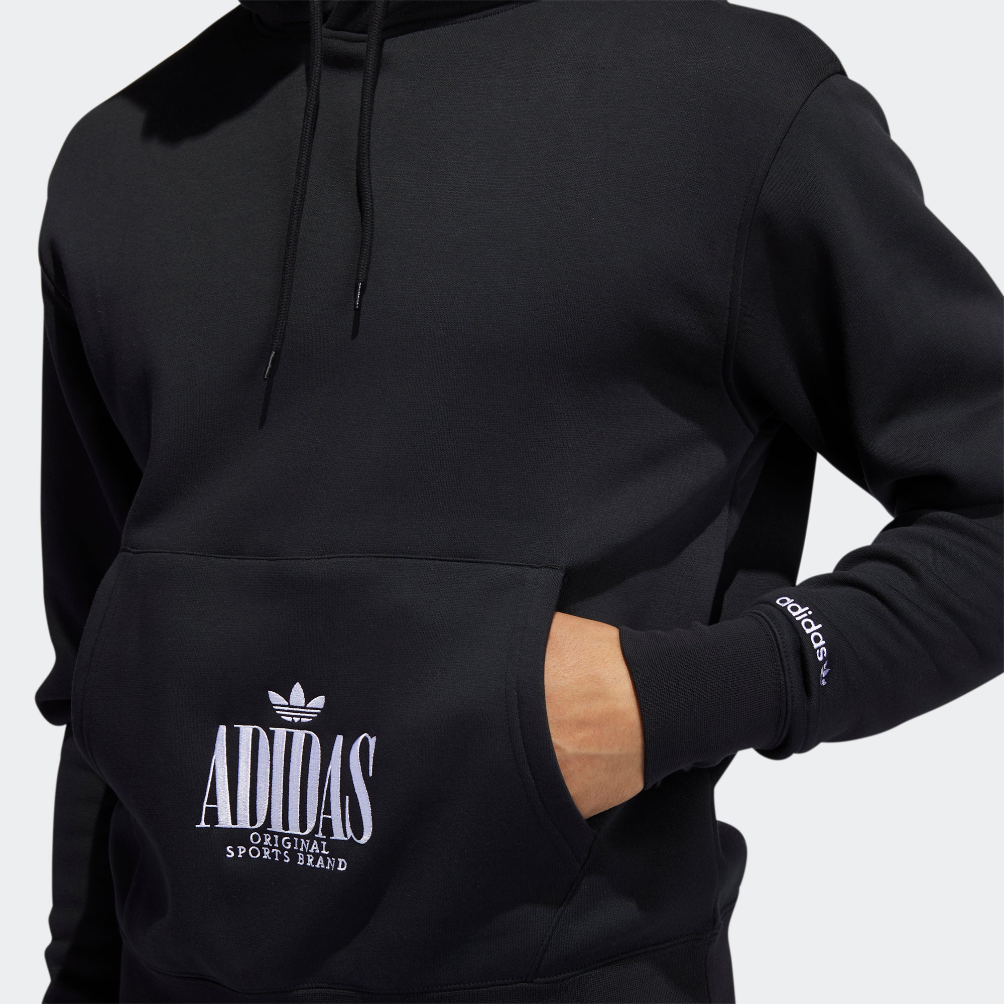 Men's adidas Originals Trefoil Script Hoodie Black
