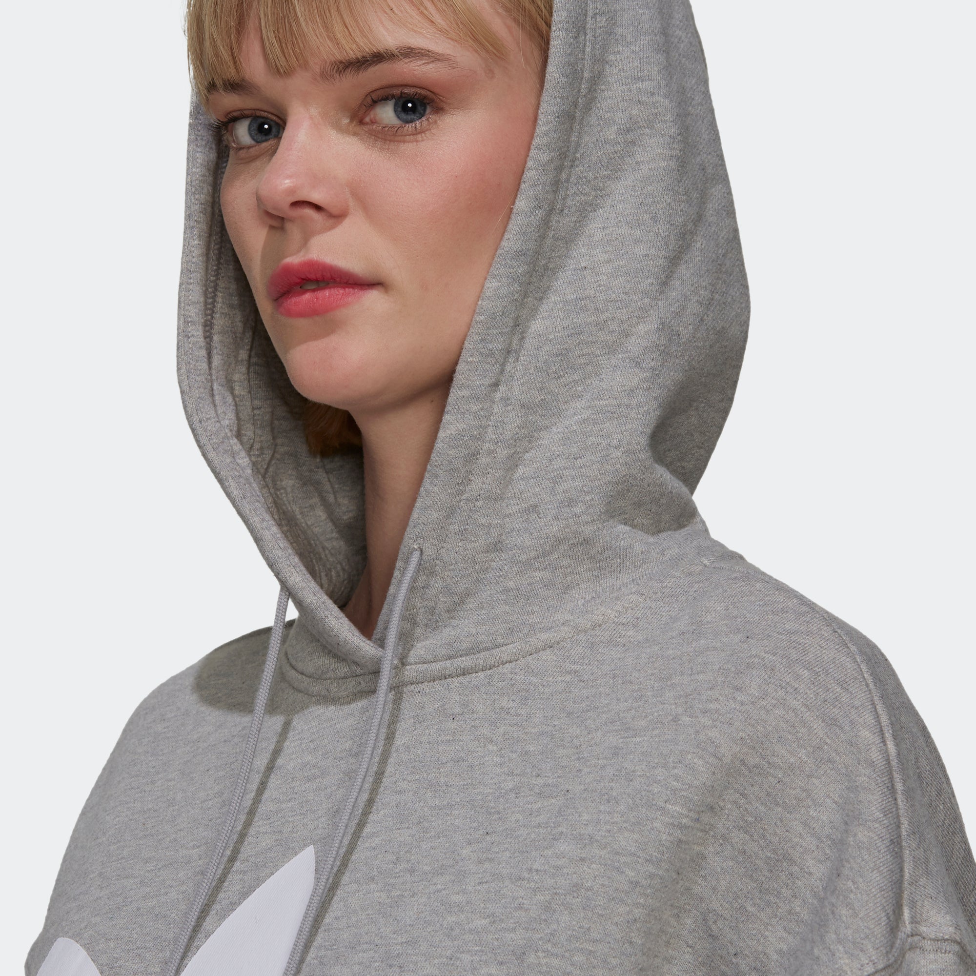 Women's adidas Originals Adicolor Trefoil Hoodie Grey