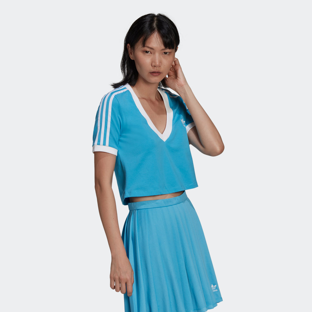 Women's adidas Originals Adicolor Classics Cropped Tee Sky Rush