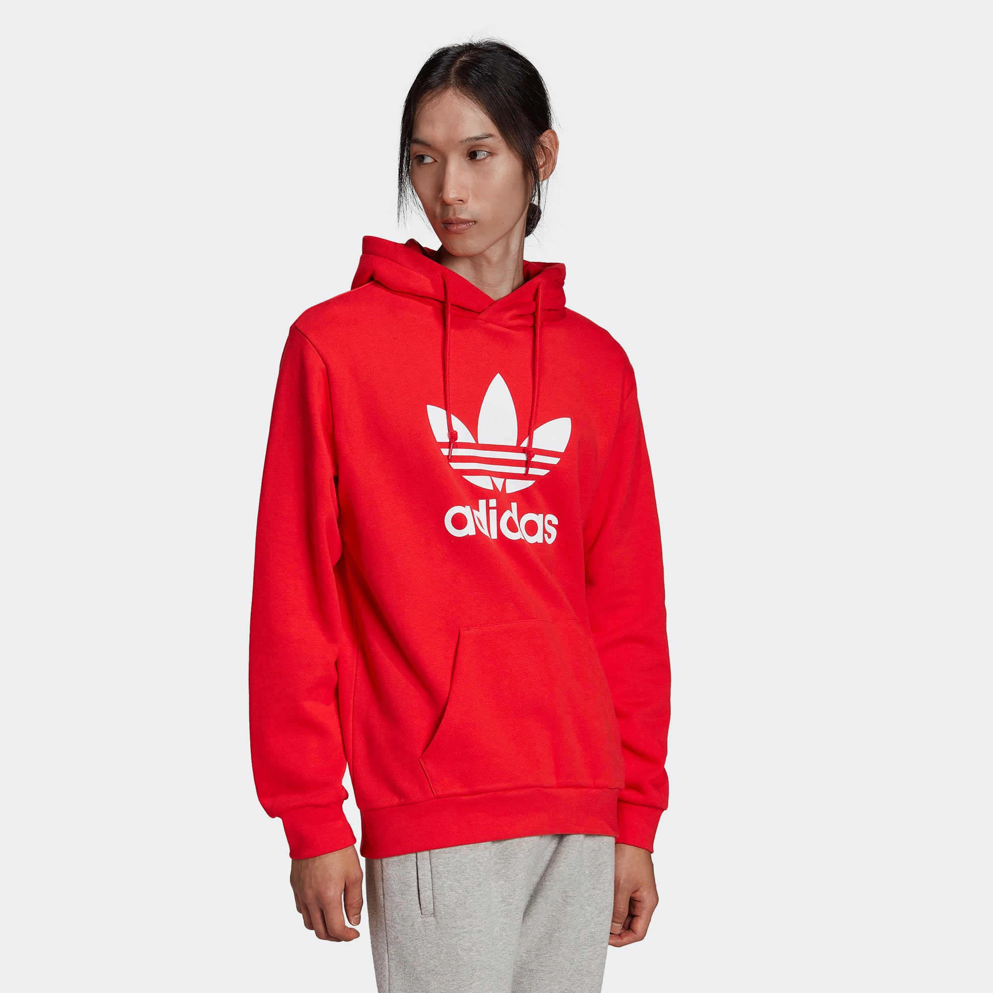 Men's adidas Originals Adicolor Classics Trefoil Hoodie Red